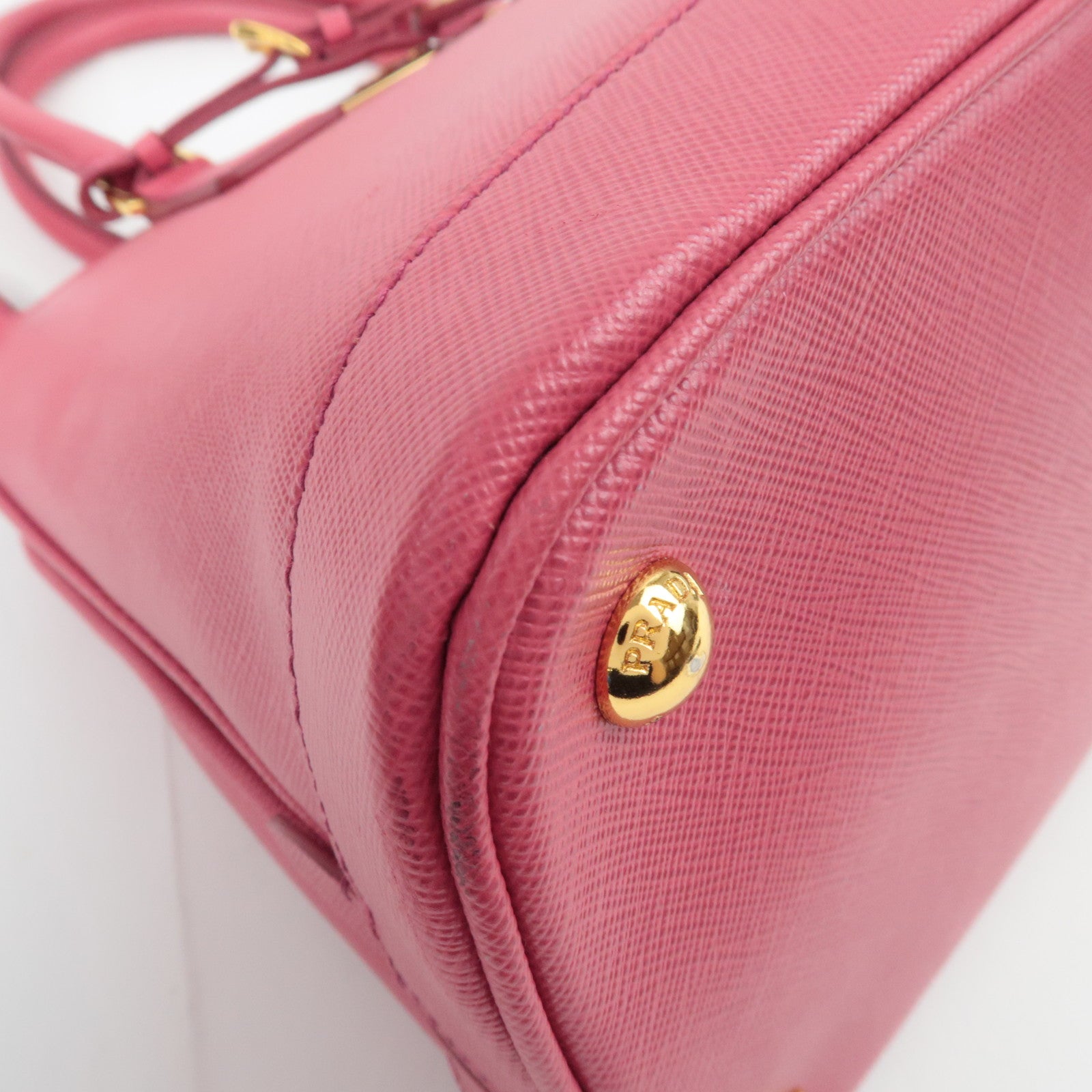 PRADA Saffiano 2Way Leather Handbag Pink BN2567