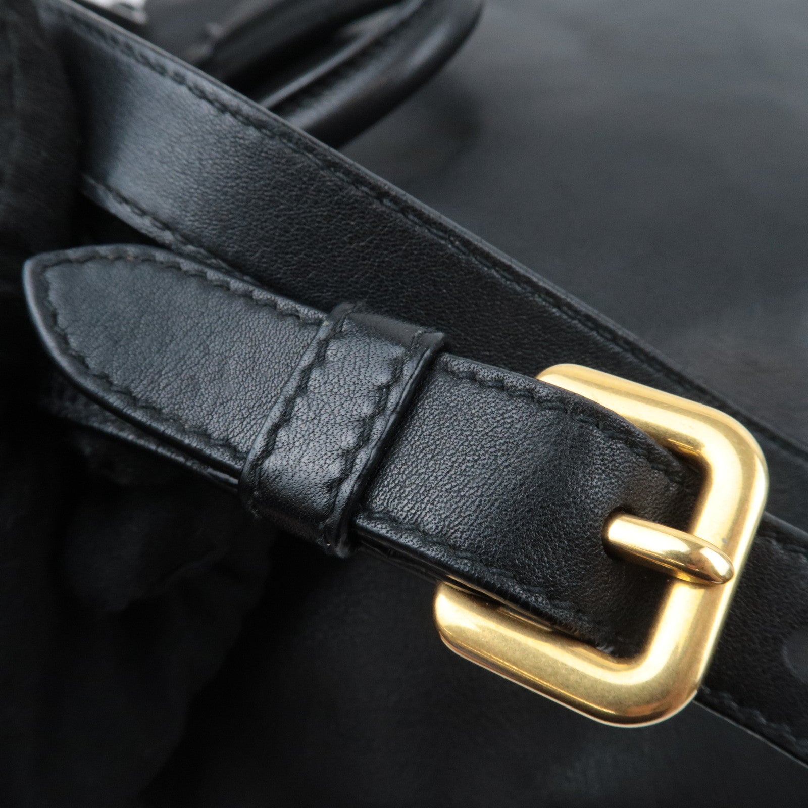 PRADA 2Way Leather Tote Bag Black