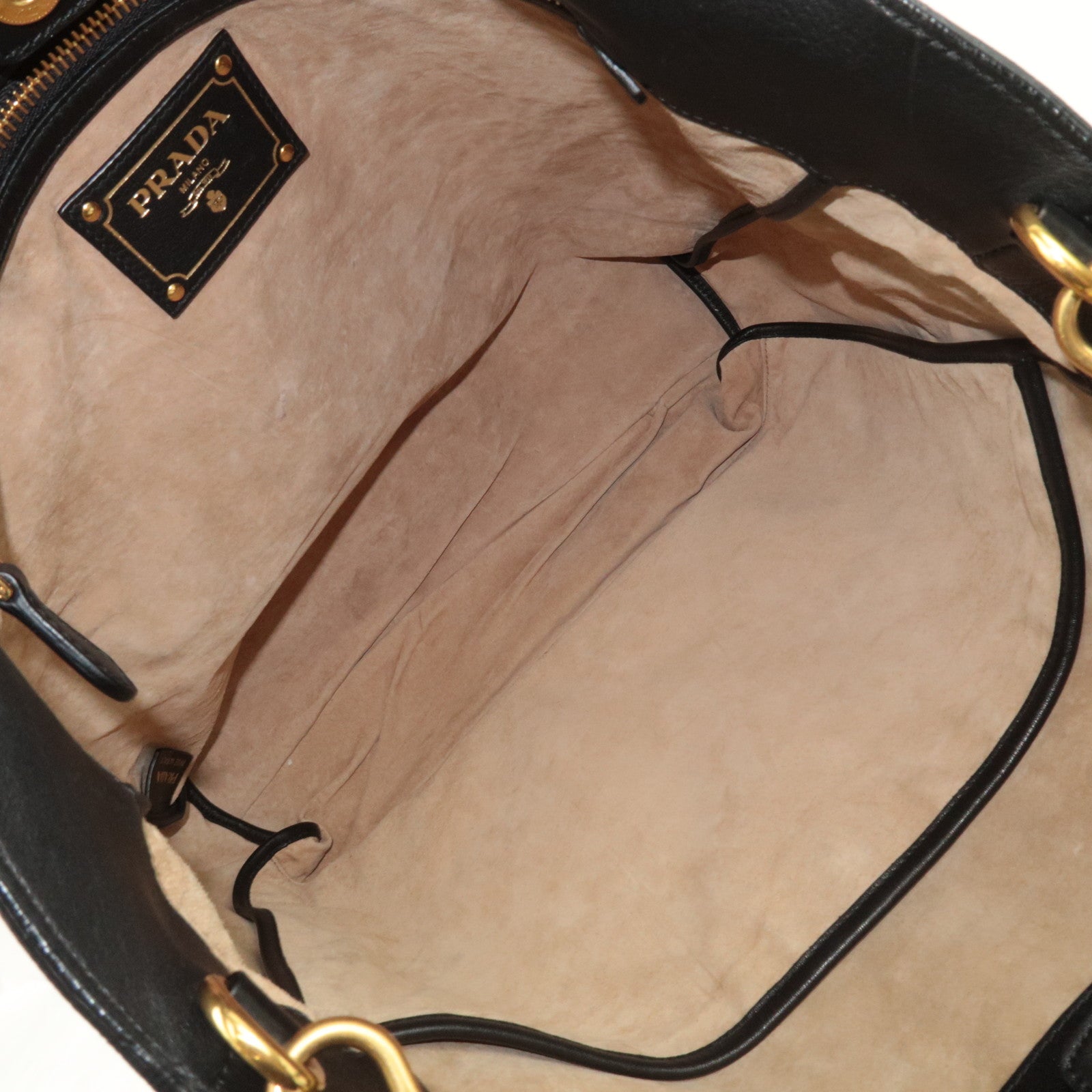 PRADA 2Way Leather Tote Bag Black
