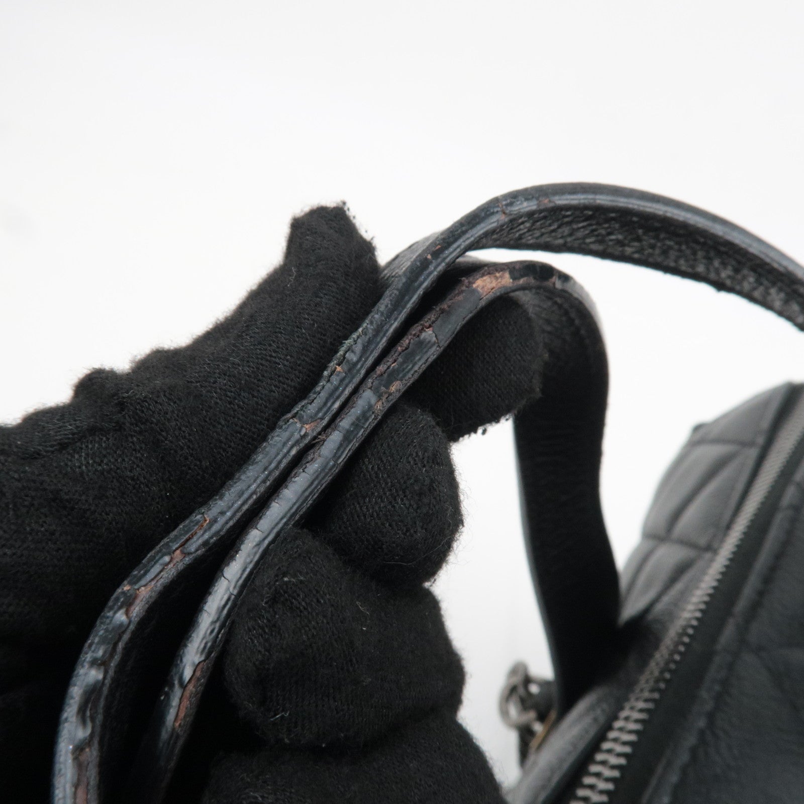 CHANEL Matelasse 2Way Leather Chain Shoulder Bag Black Mix HDW