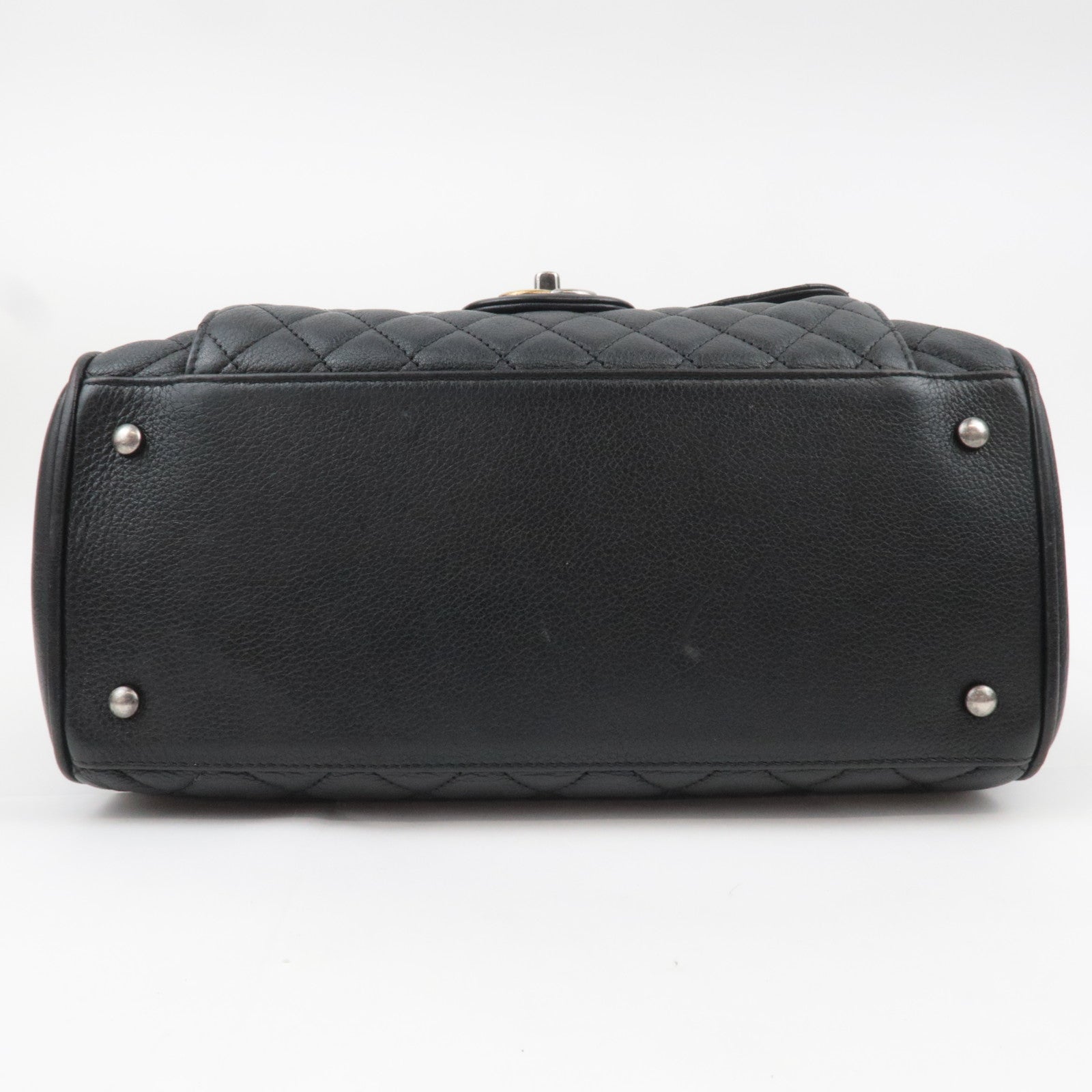 CHANEL Matelasse 2Way Leather Chain Shoulder Bag Black Mix HDW