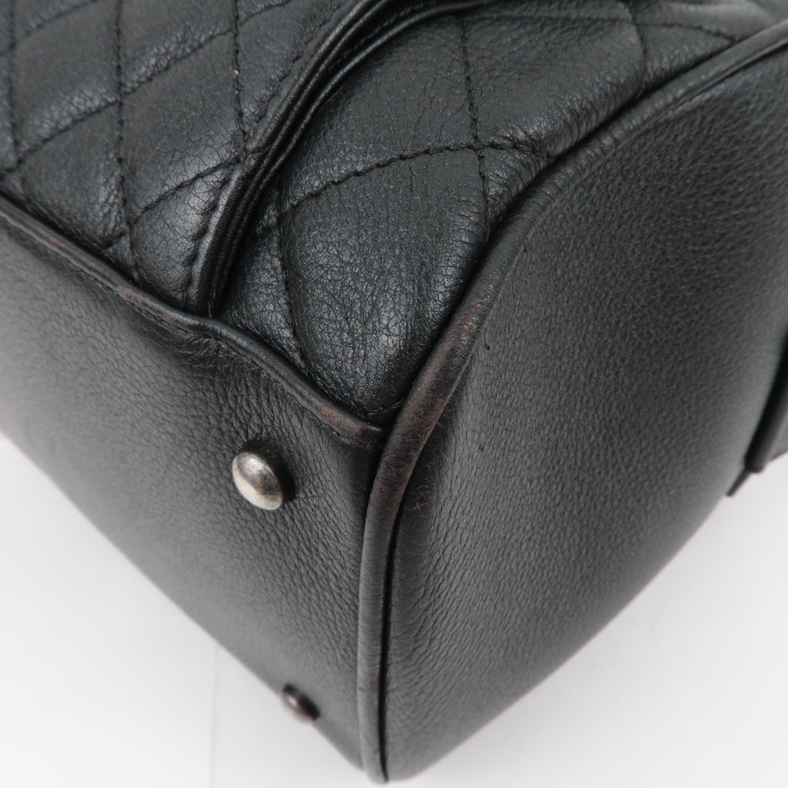 CHANEL Matelasse 2Way Leather Chain Shoulder Bag Black Mix HDW