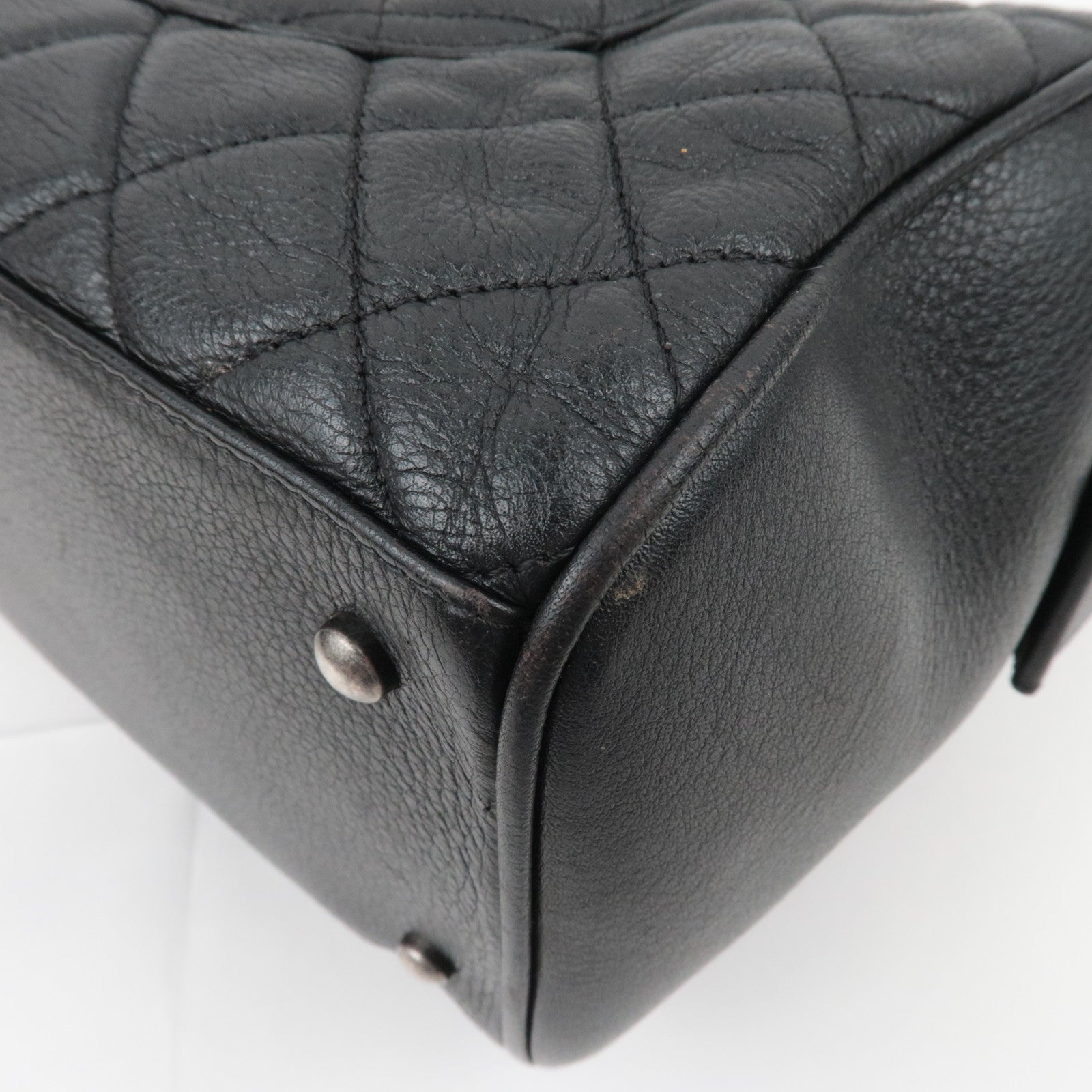 CHANEL Matelasse 2Way Leather Chain Shoulder Bag Black Mix HDW
