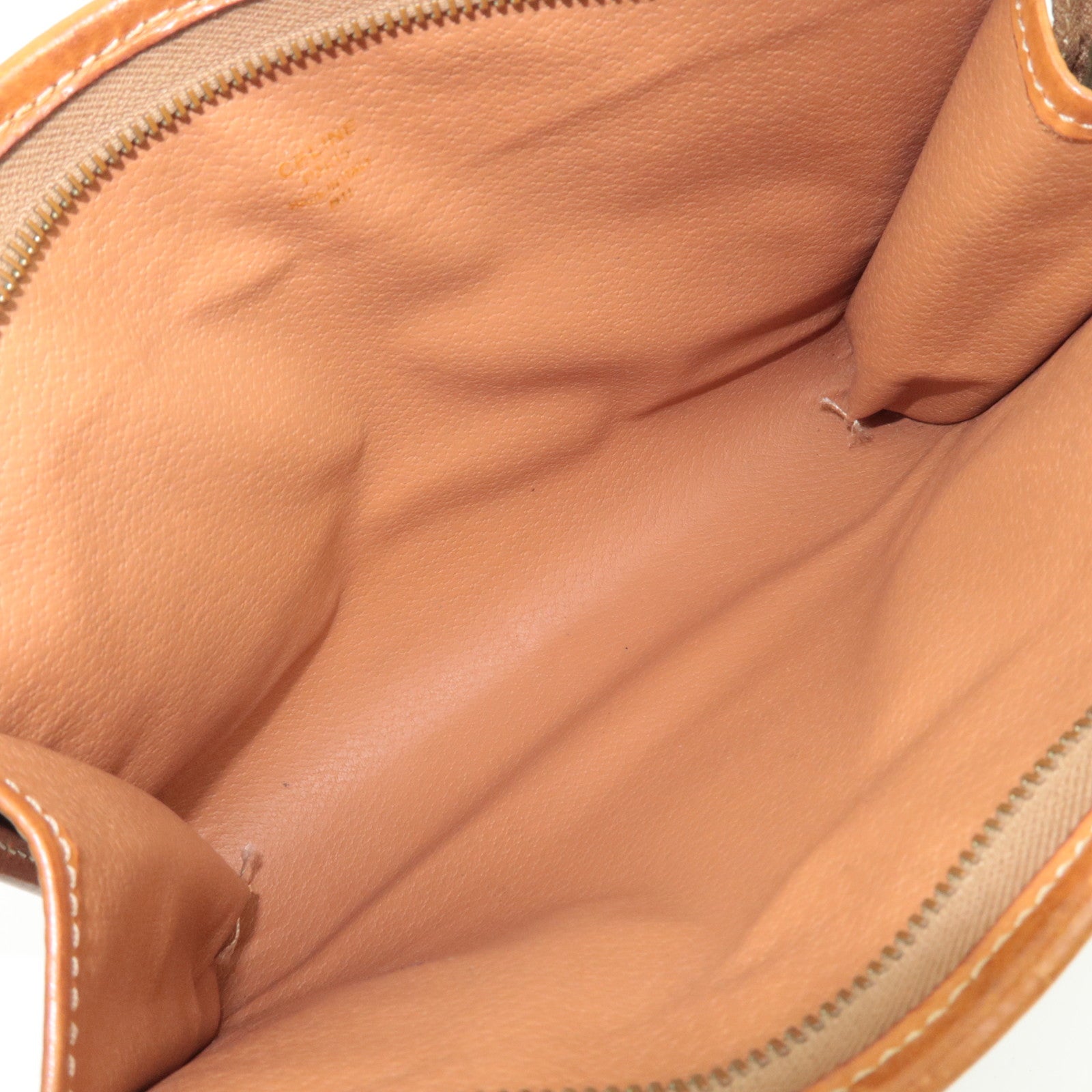 CELINE Macadam PVC Leather Clutch Bag Brown