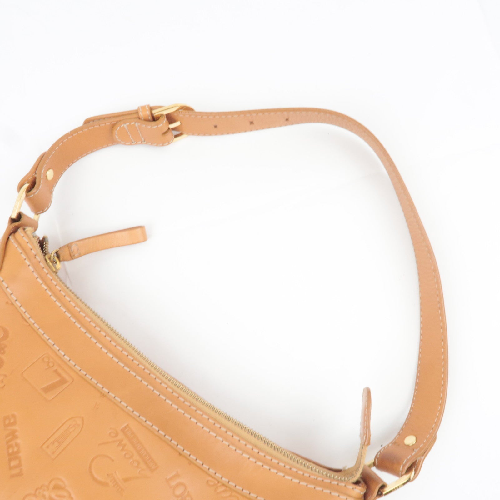 LOEWE 160 ANIVERSARIO Leather Shoulder Bag Brown