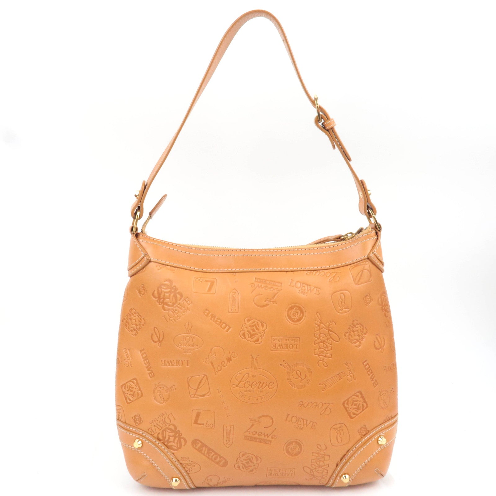 LOEWE 160 ANIVERSARIO Leather Shoulder Bag Brown