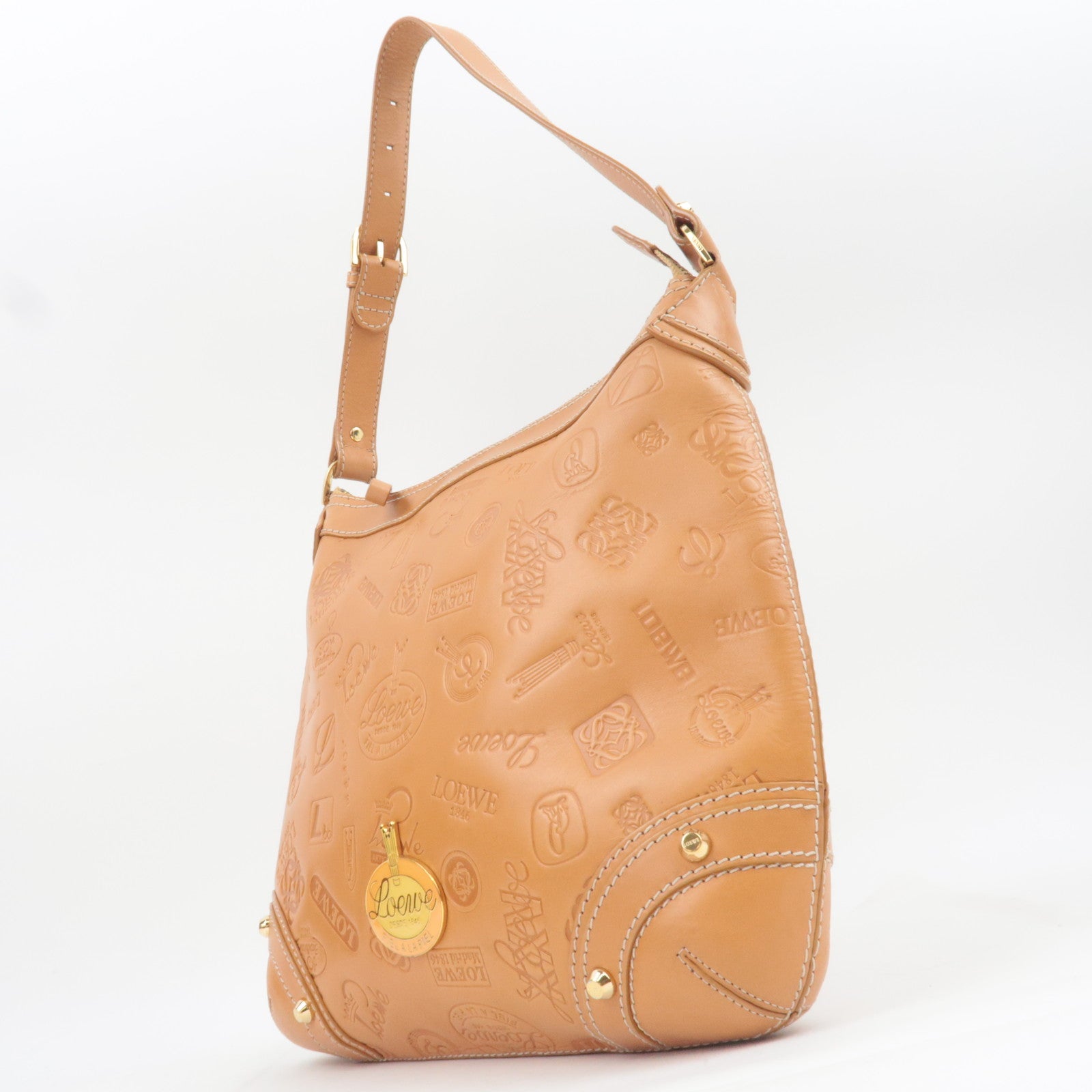 LOEWE 160 ANIVERSARIO Leather Shoulder Bag Brown