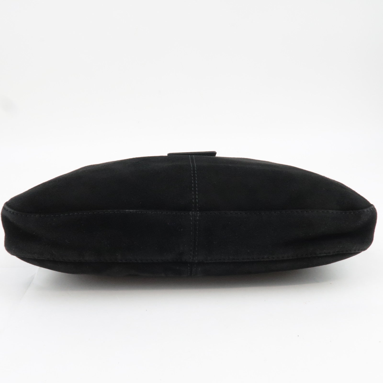 FENDI Suede Shoulder Bag Black 26569