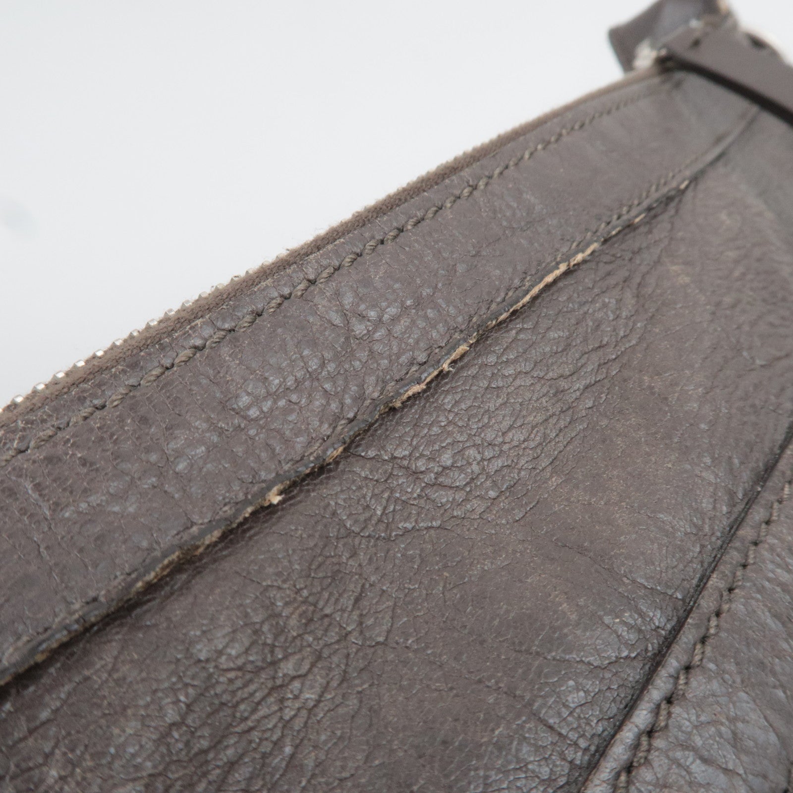 BALENCIAGA The Day Leather Shoulder Bag Gray 272409