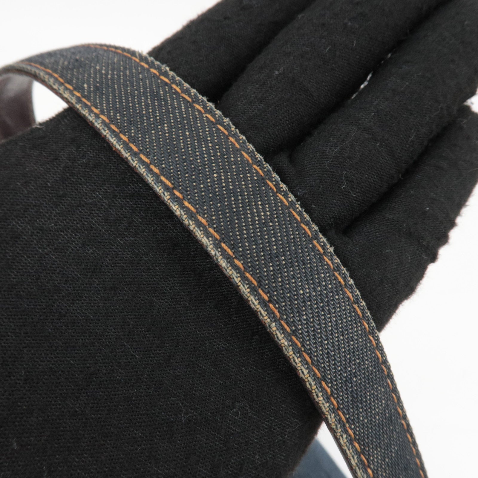 FENDI Mamma Baguette Denim Shoulder Bag Navy 26325