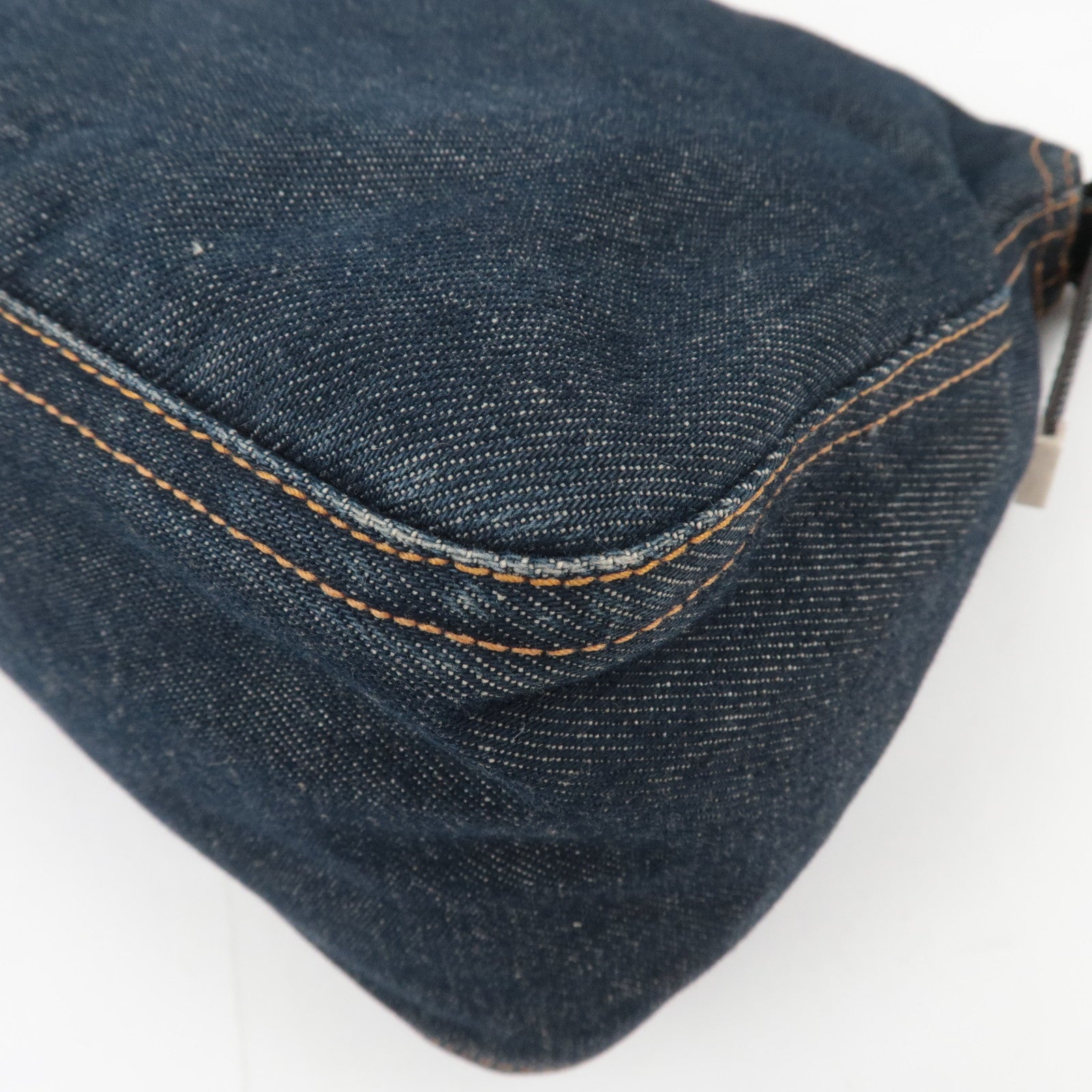 FENDI Mamma Baguette Denim Shoulder Bag Navy 26325