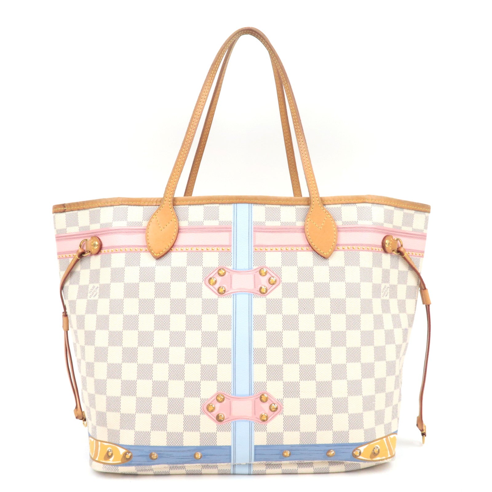 Louis Vuitton Summer Trunk Damier Azur Neverfull MM Tote Bag N41065