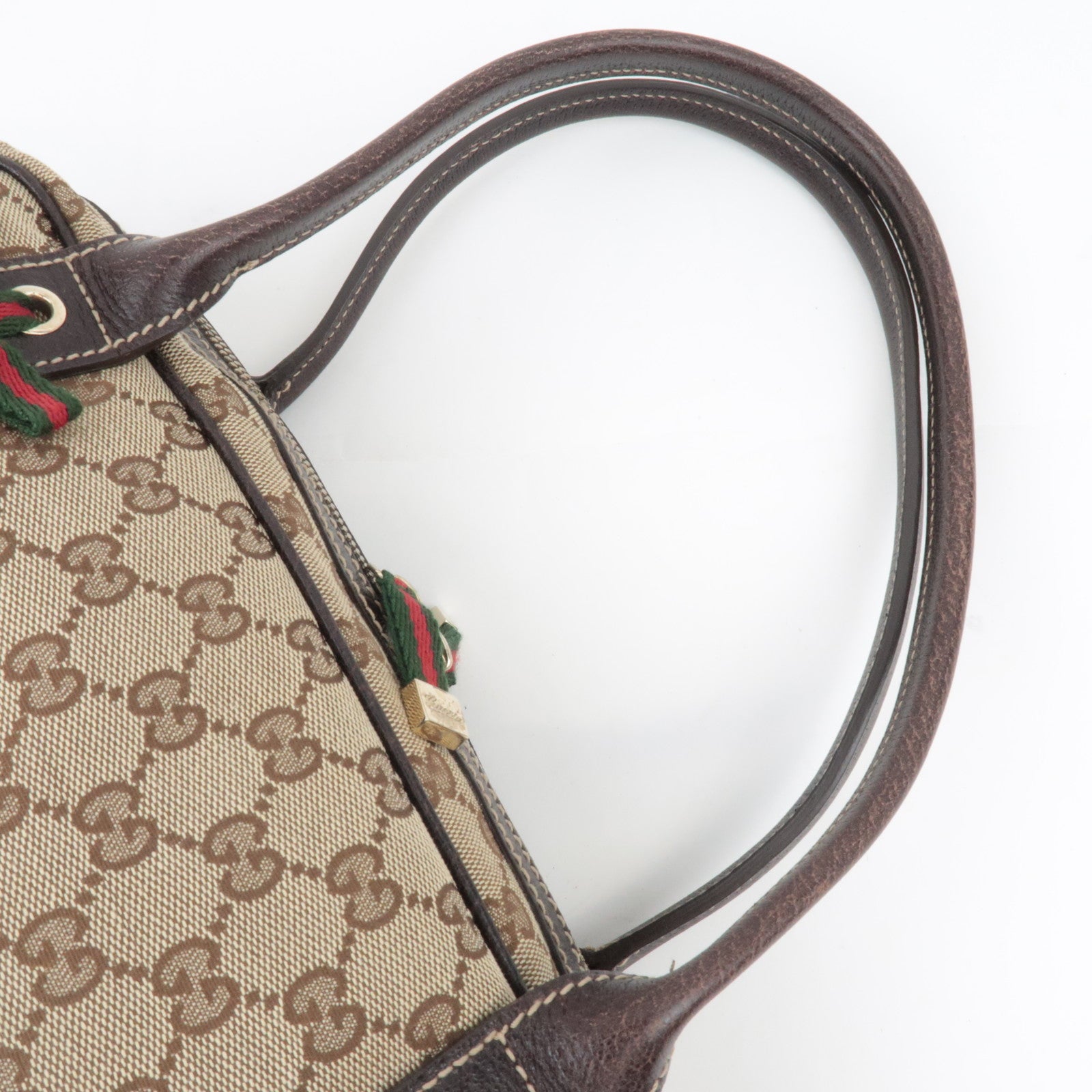 GUCCI Princy Sherry GG Canvas Shoulder Bag Leather Brown 161720