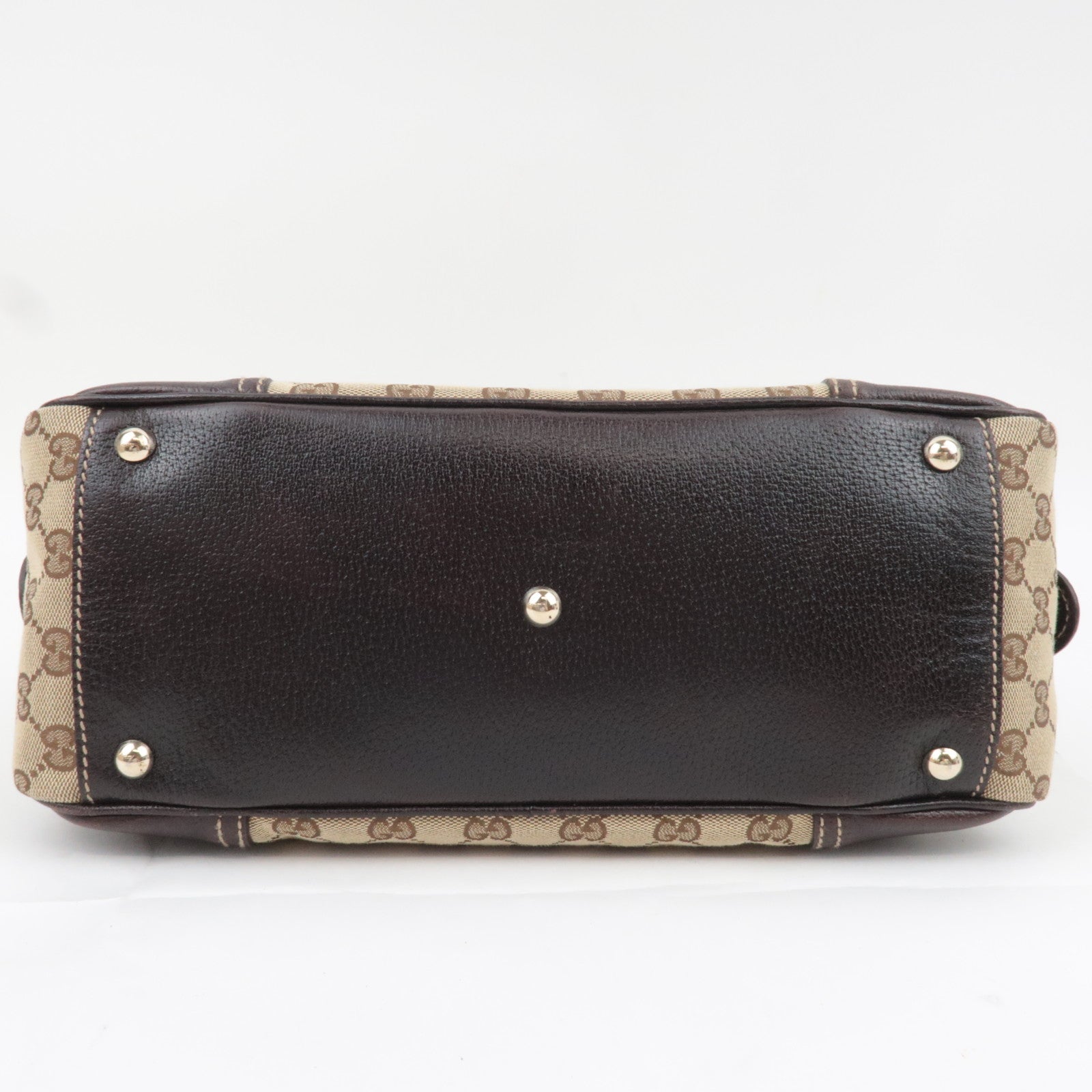 GUCCI Princy Sherry GG Canvas Shoulder Bag Leather Brown 161720