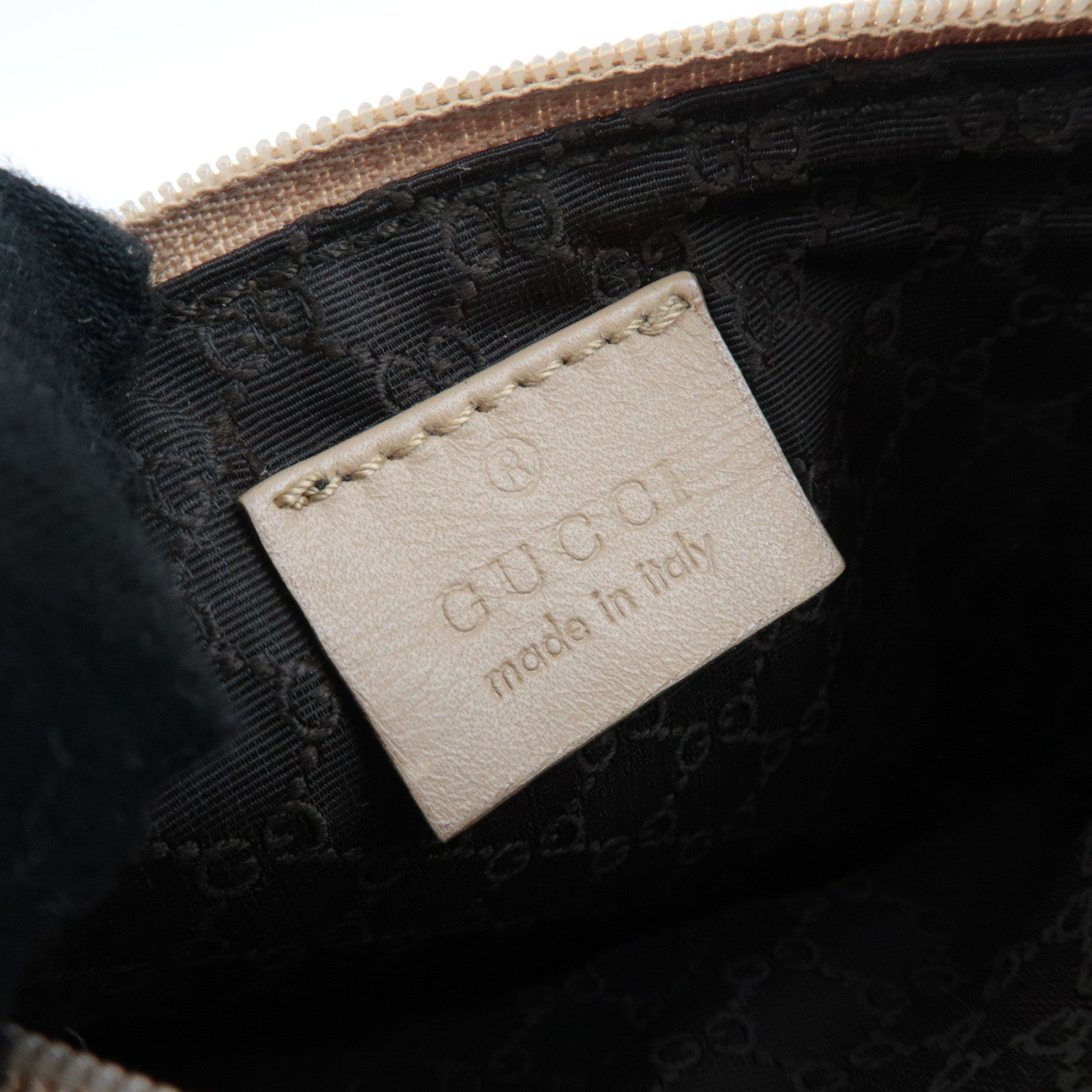GUCCI Jackie Mesh Leather Shoulder Bag Beige 01719