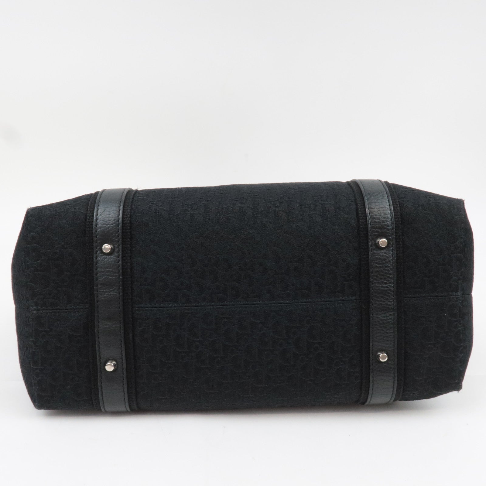 Christian Dior Street Chic Trotter Canvas Leather Handbag Black