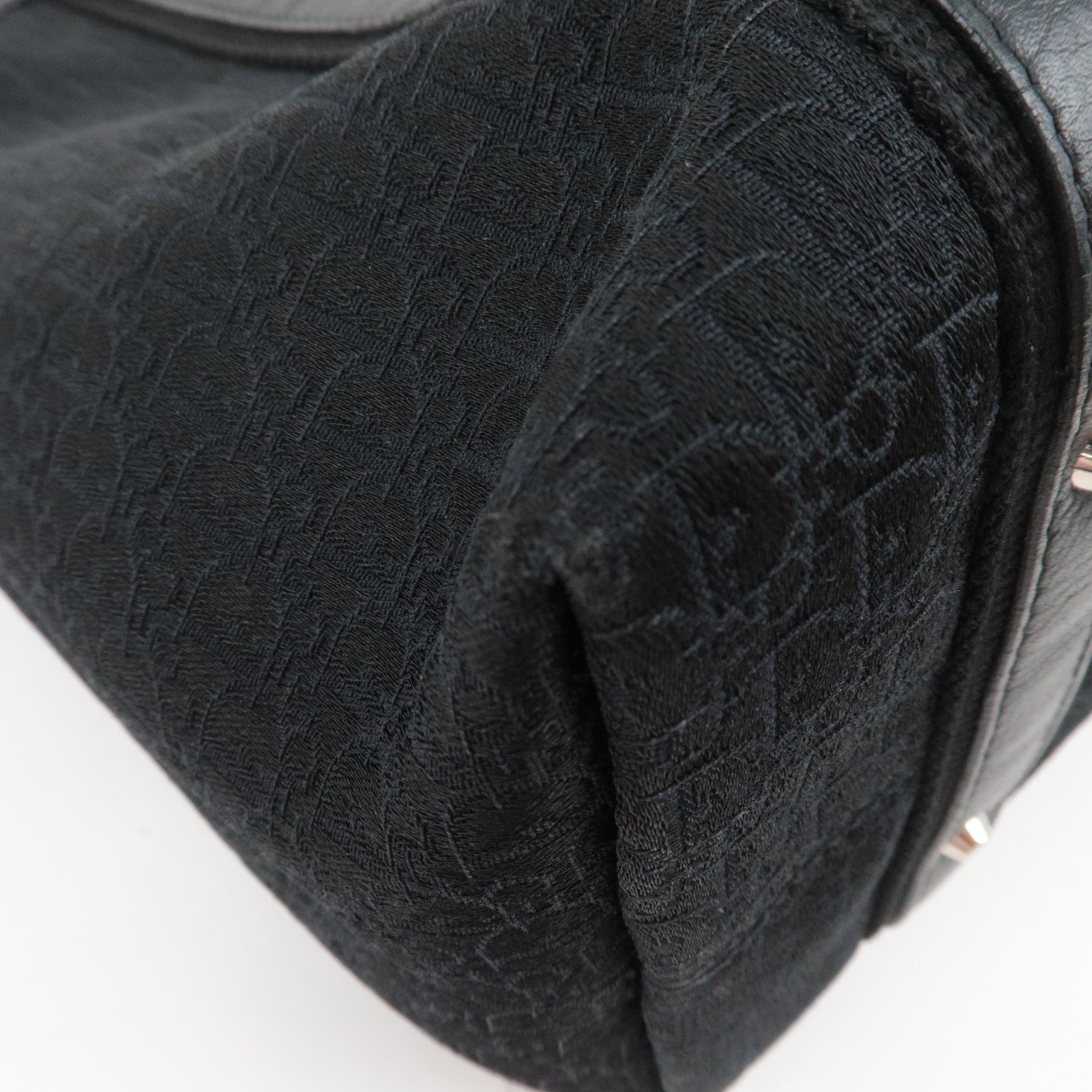 Christian Dior Street Chic Trotter Canvas Leather Handbag Black