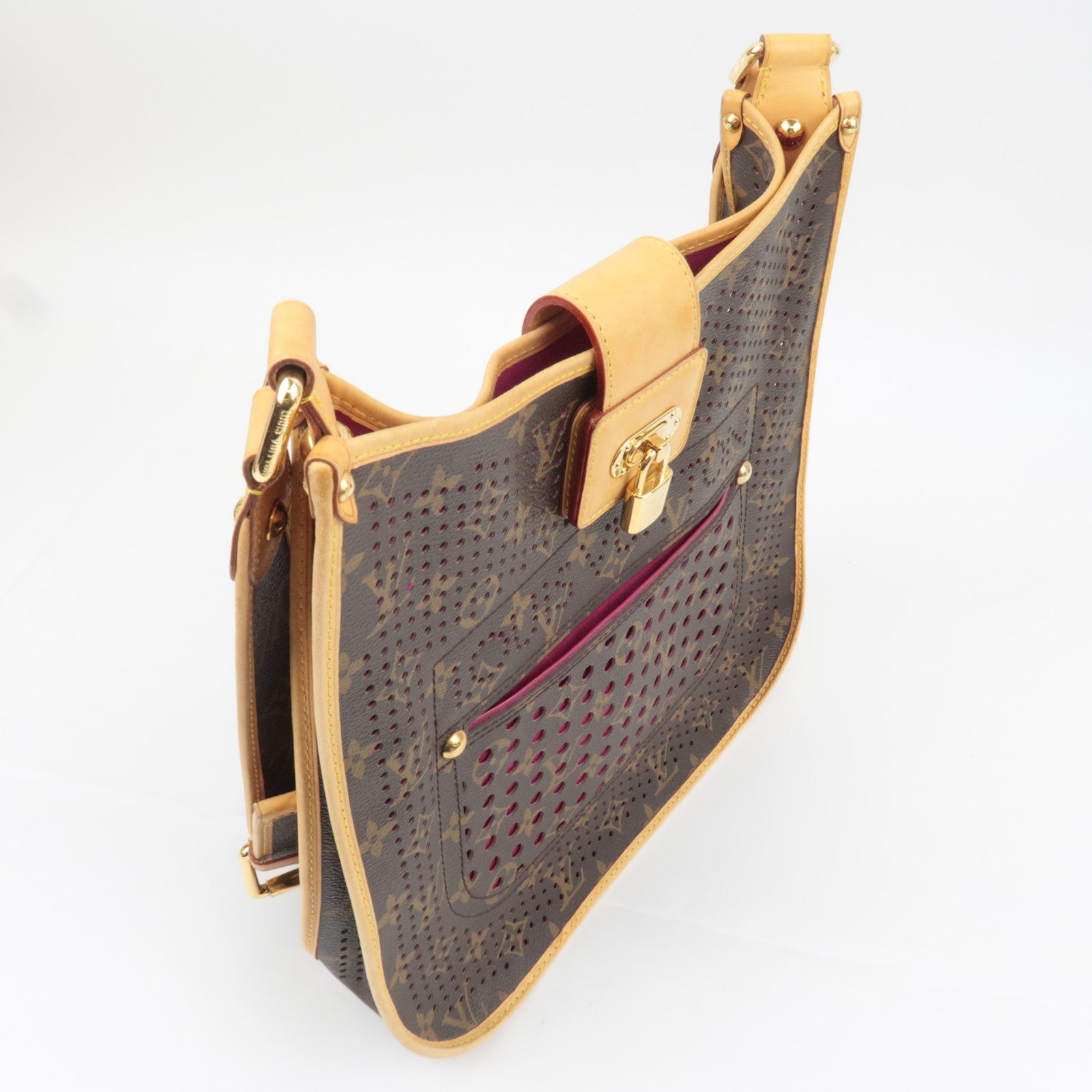 Louis Vuitton Monogram Perforated Musette Shoulder Bag Fuchsia M95172