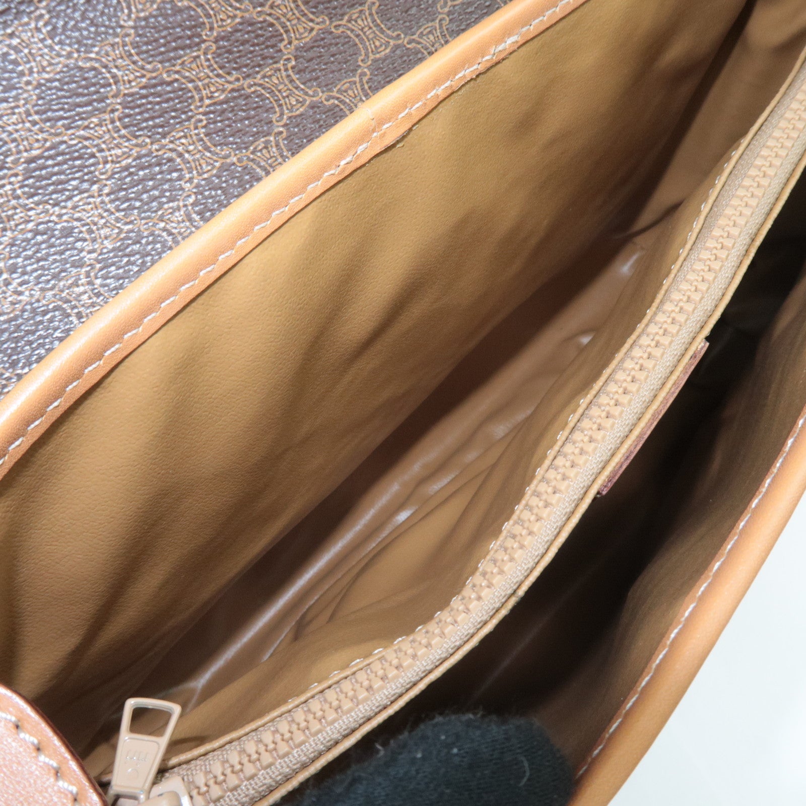 CELINE Macadam PVC Leather Shoulder Bag Brown