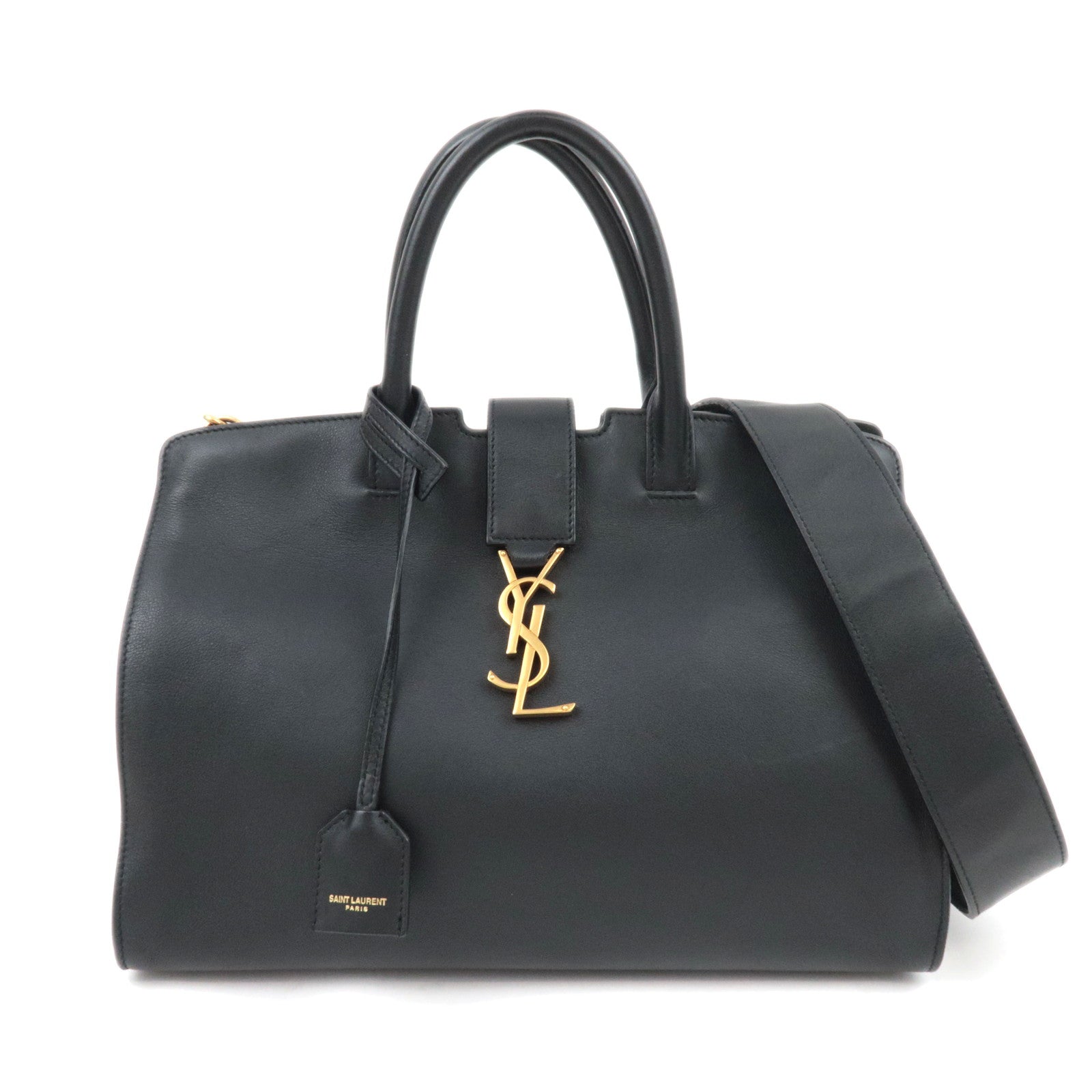SAINT LAURENT Downtown Cabas 2Way Suede Handbag Black 43683289381