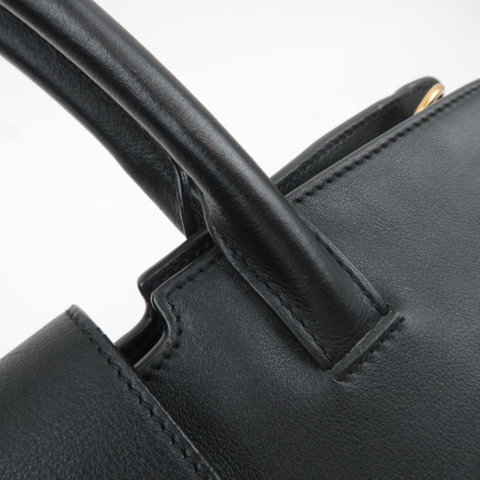 SAINT LAURENT Downtown Cabas 2Way Suede Handbag Black 436832