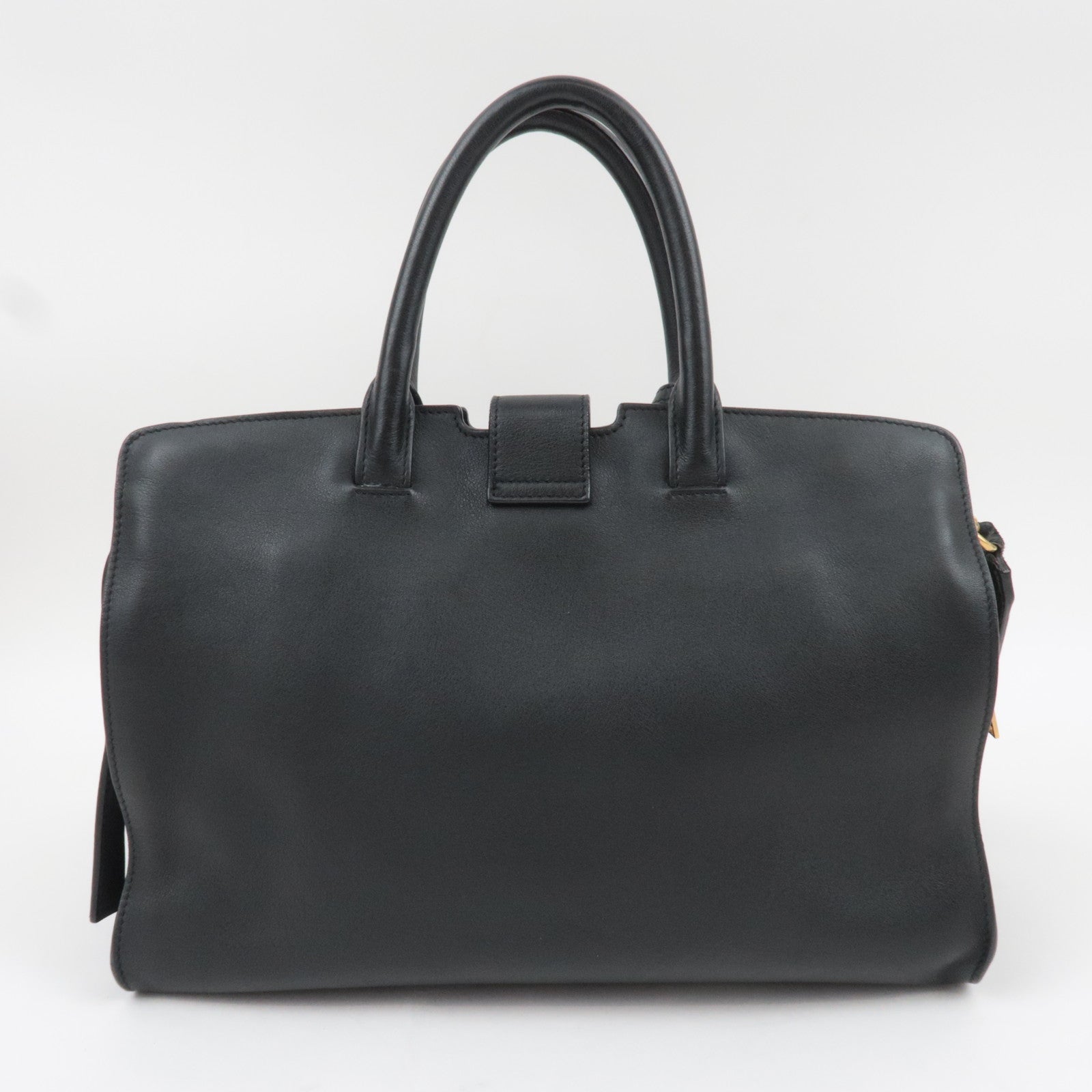 SAINT LAURENT Downtown Cabas 2Way Suede Handbag Black 436832