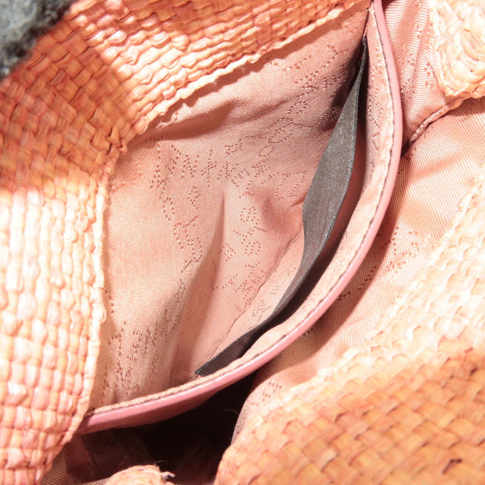 Stella McCartney Falabella Mini Weaved Raffia 2Way Chain Shoulder Bag Pink