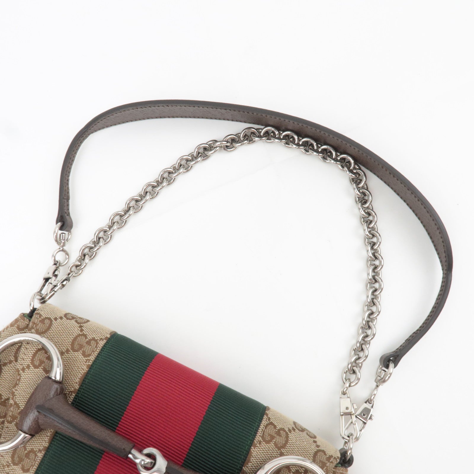 GUCCI Sherry Horsebit Small 2Way Chain Shoulder Bag Brown 764339