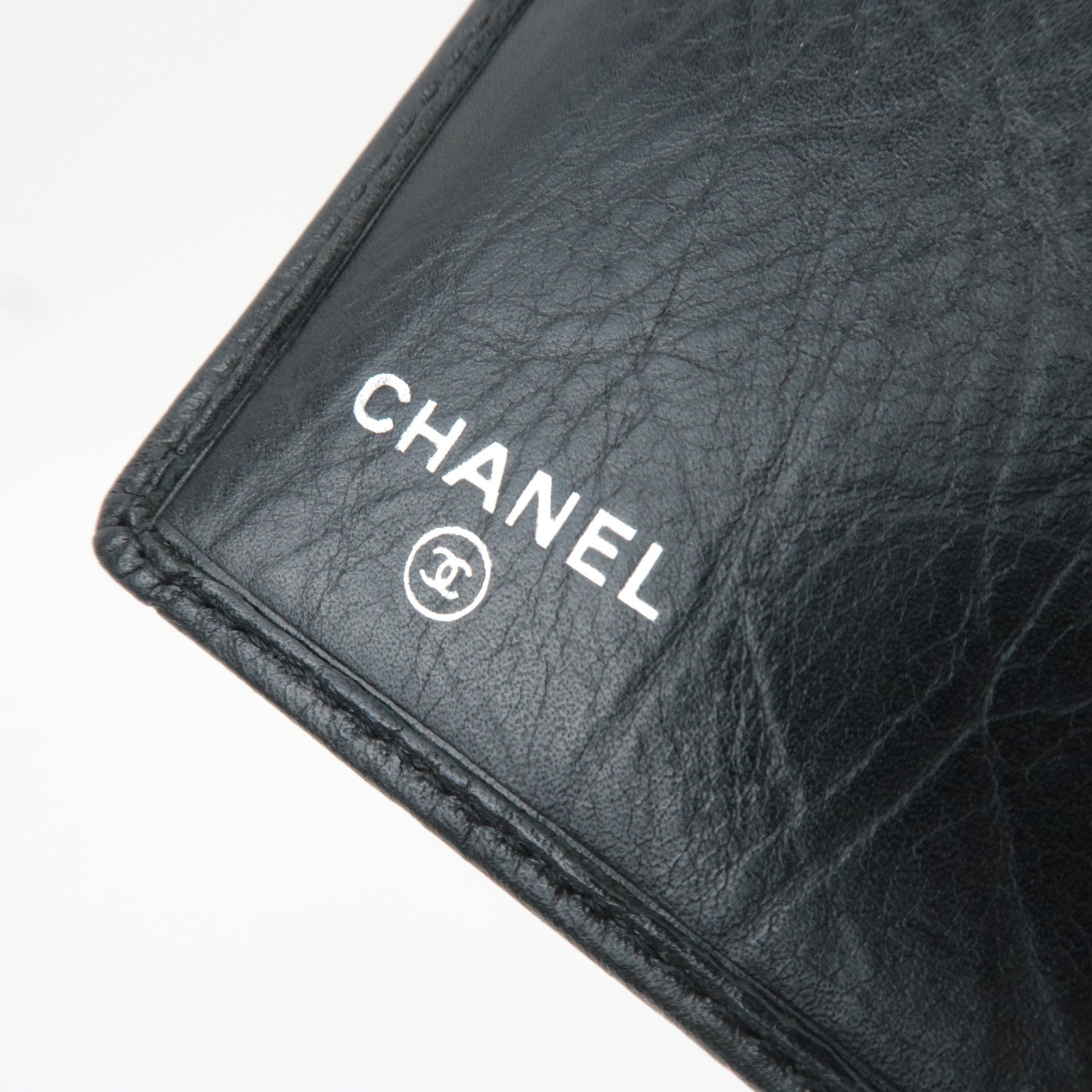 CHANEL Cambon Line Long Wallet Aged Calf Black