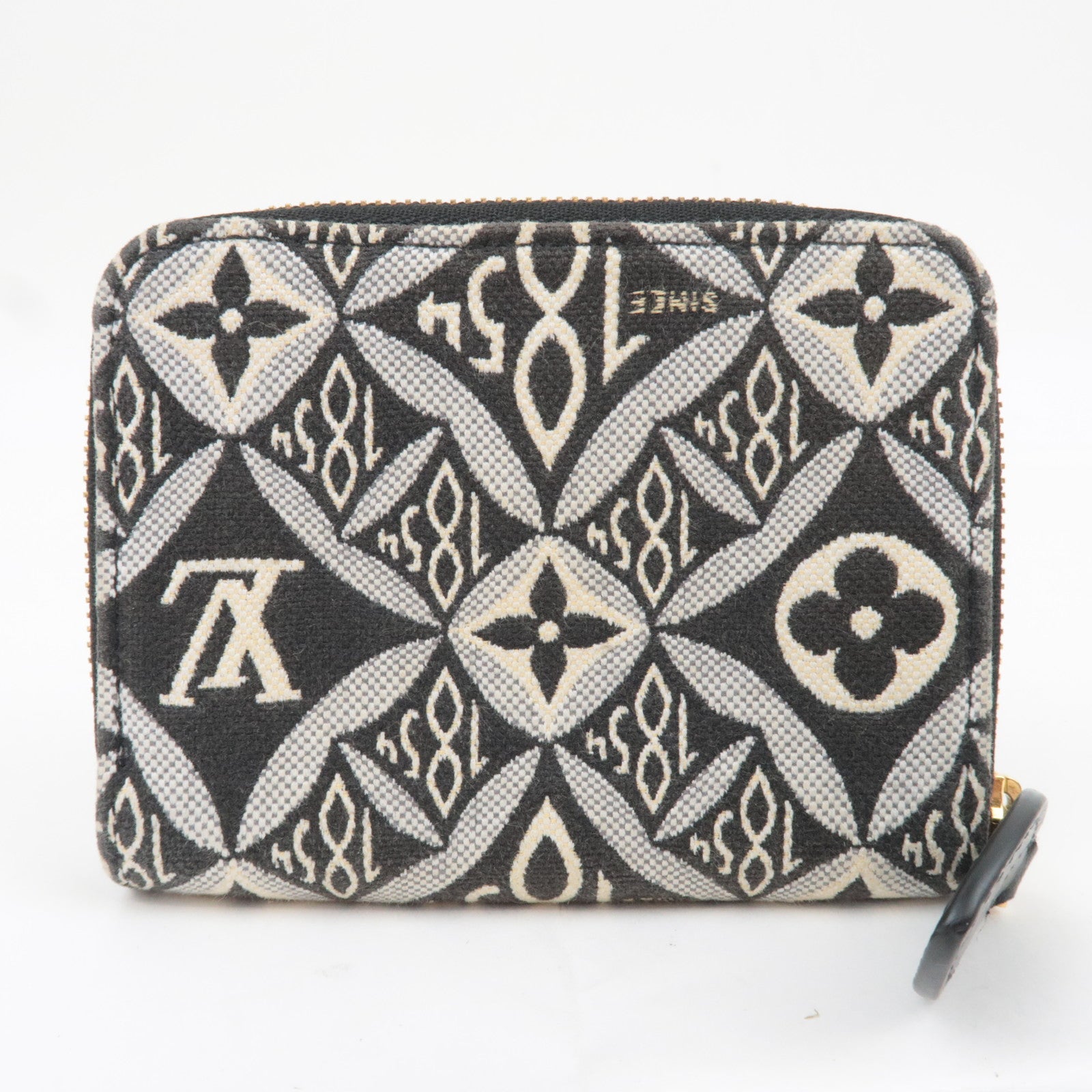 Louis Vuitton Monogram Jacquard Zippy Coin Purse Black White M69997