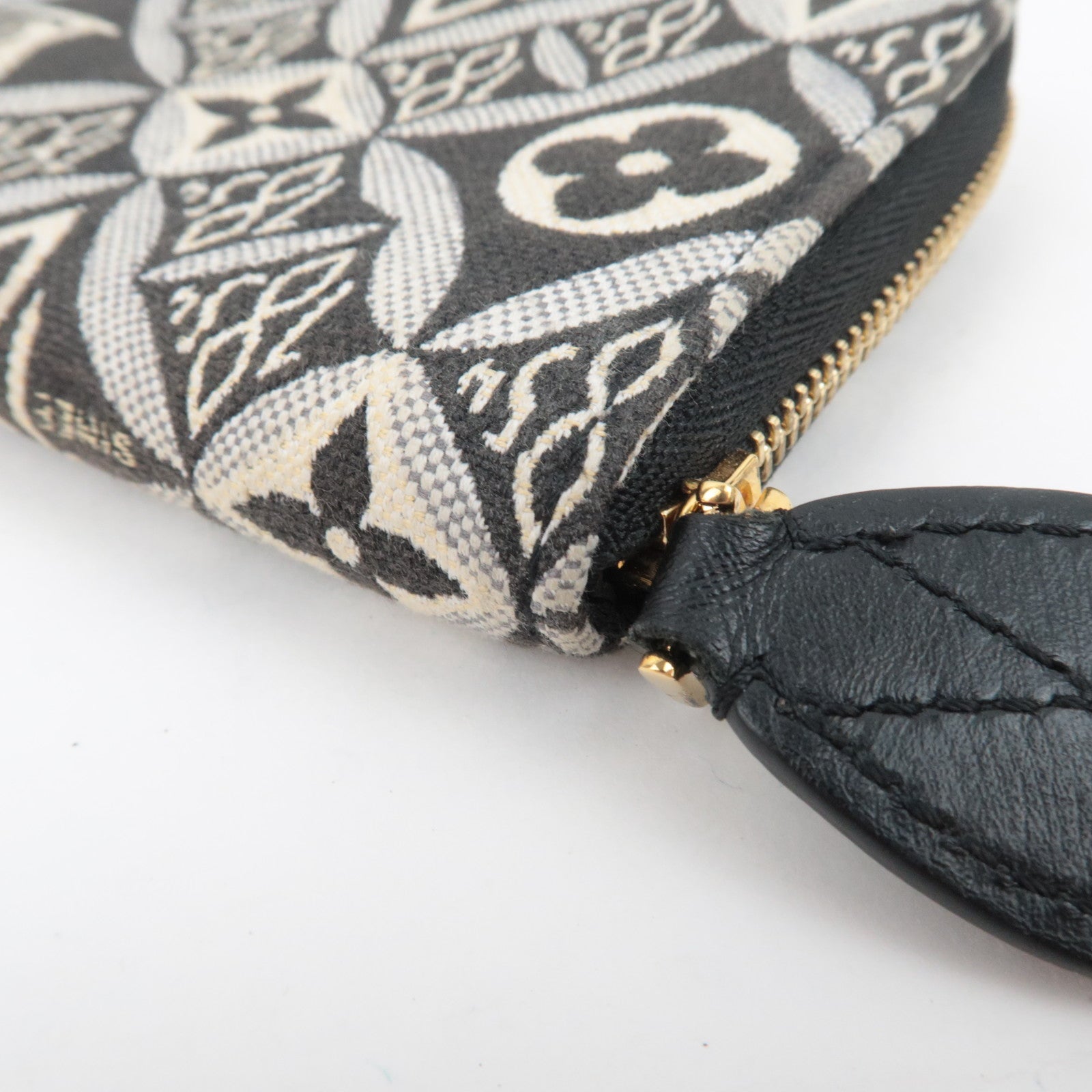 Louis Vuitton Monogram Jacquard Zippy Coin Purse Black White M69997