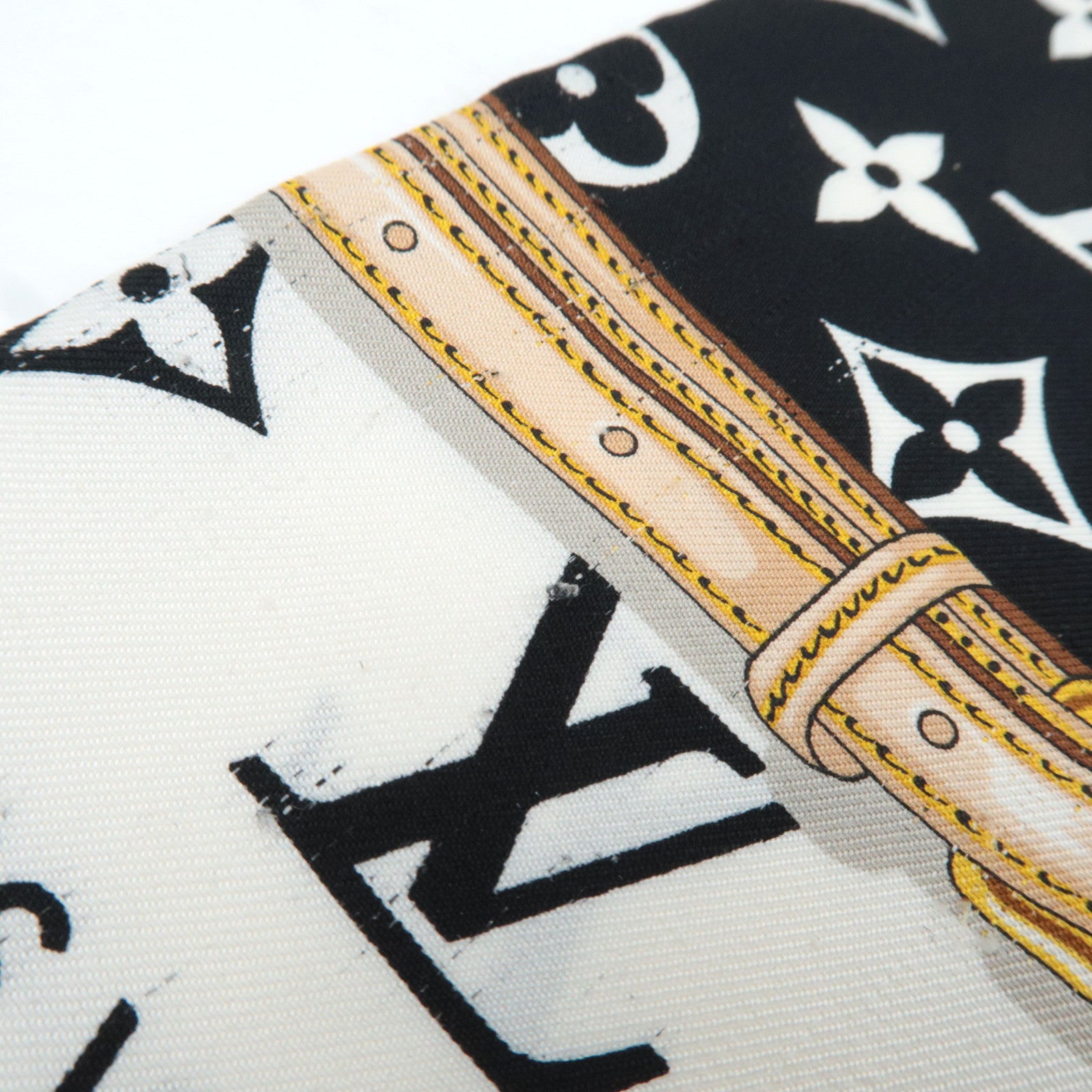 Louis Vuitton Bandeau Monogram Confidential Scarf 100% Silk Black White M78656