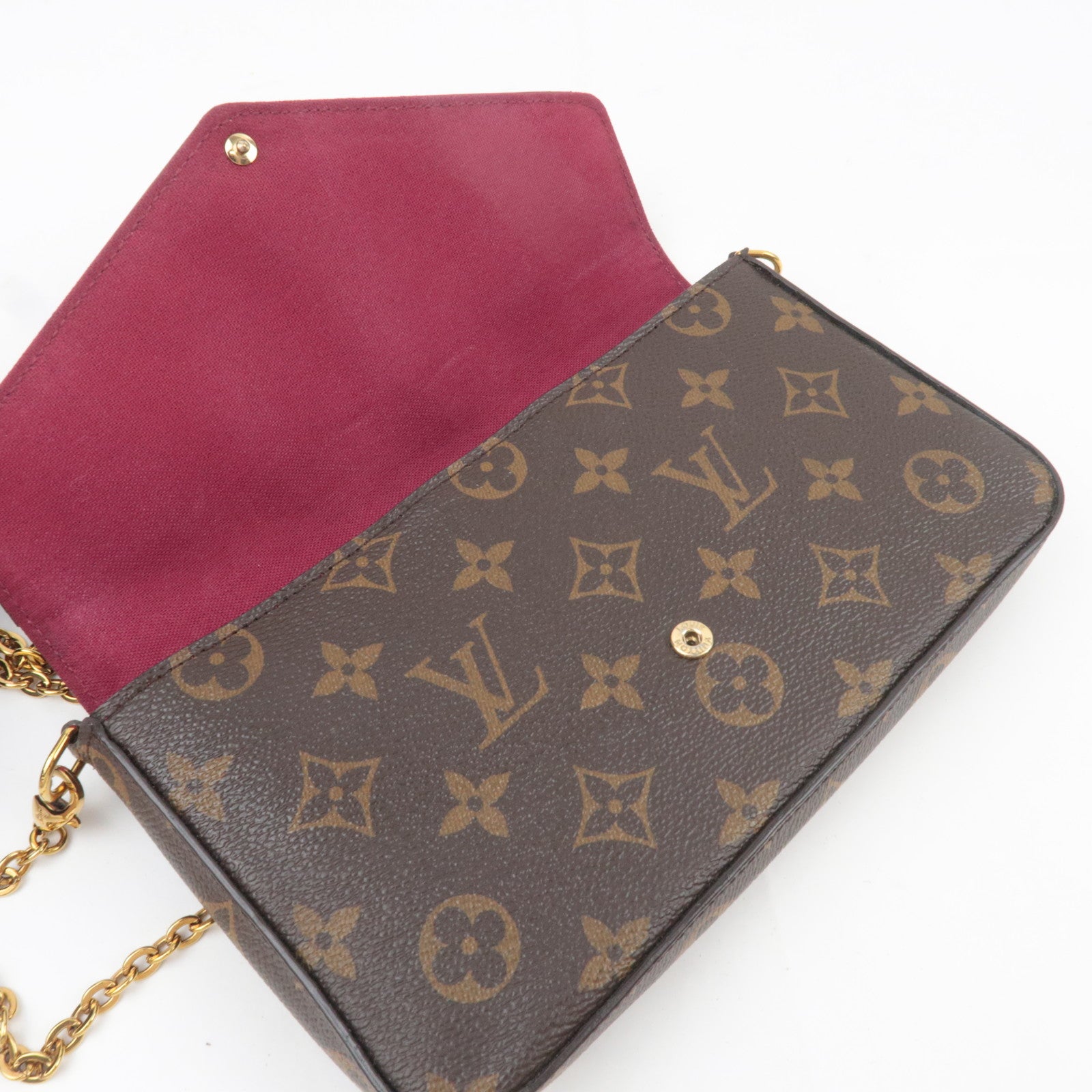 Louis Vuitton Monogram Pochette Felicie Shoulder Bag Fuchsia M81896