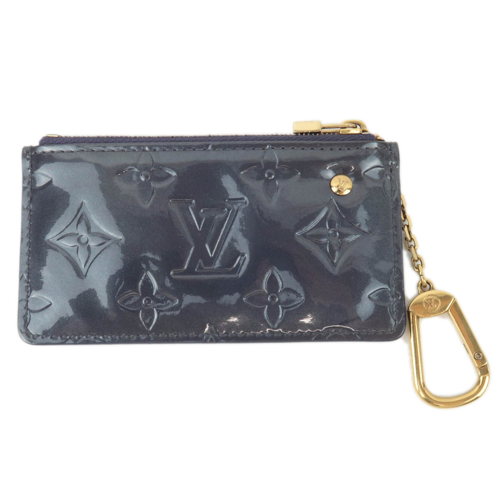 Louis Vuitton Monogram Vernis Pochette Cles Coin Case Indigo N91347