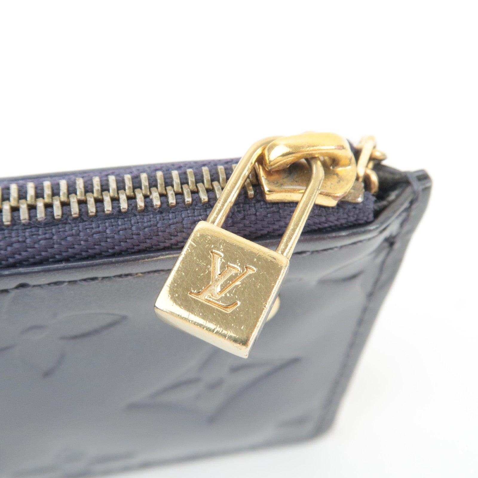 Louis Vuitton Monogram Vernis Pochette Cles Coin Case Indigo N91347