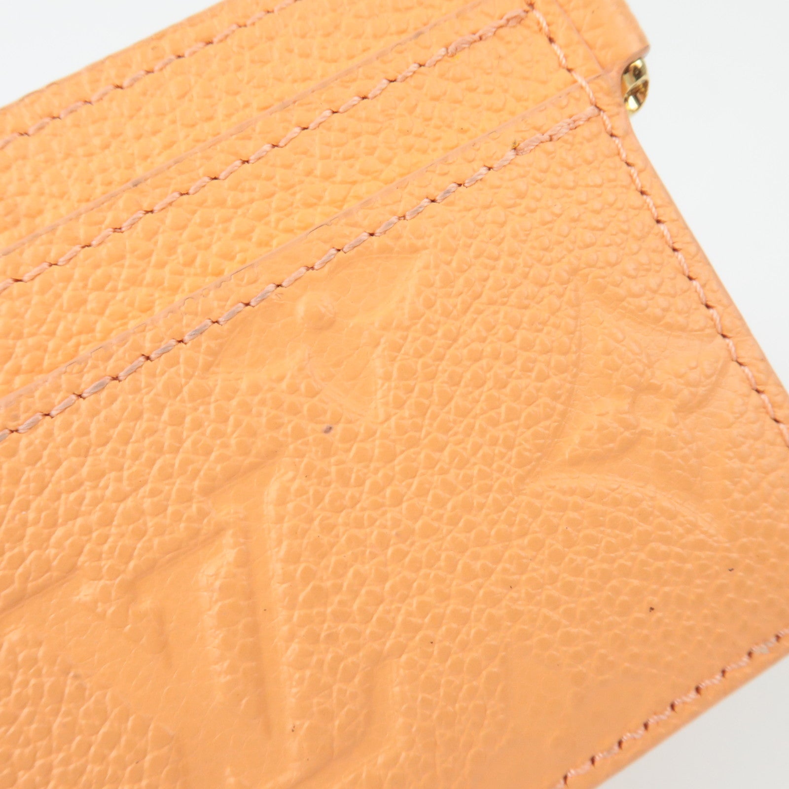Louis Vuitton Monogram Empreinte Porte Carte LV Charm Card Case Apricot M83586