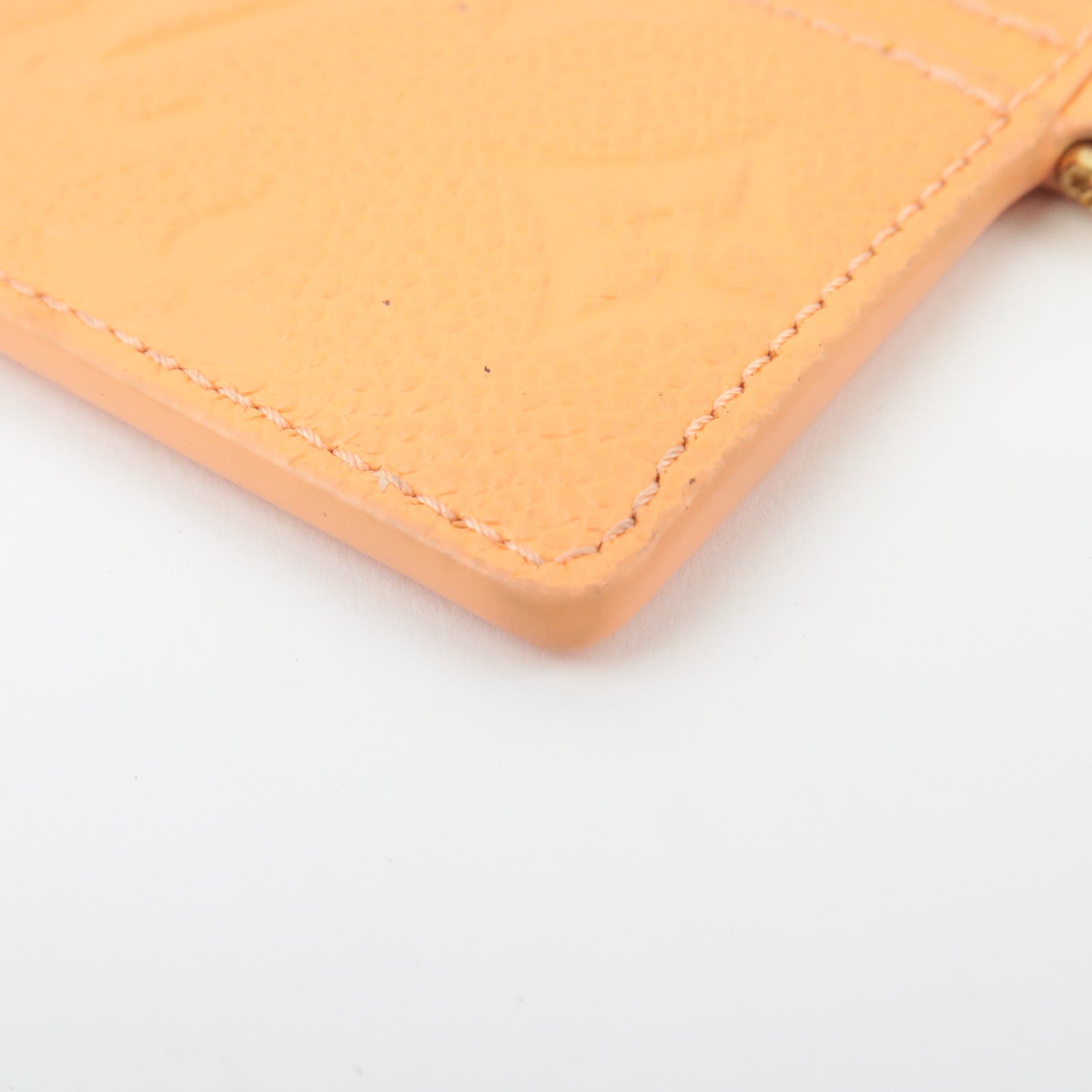 Louis Vuitton Monogram Empreinte Porte Carte LV Charm Card Case Apricot M83586