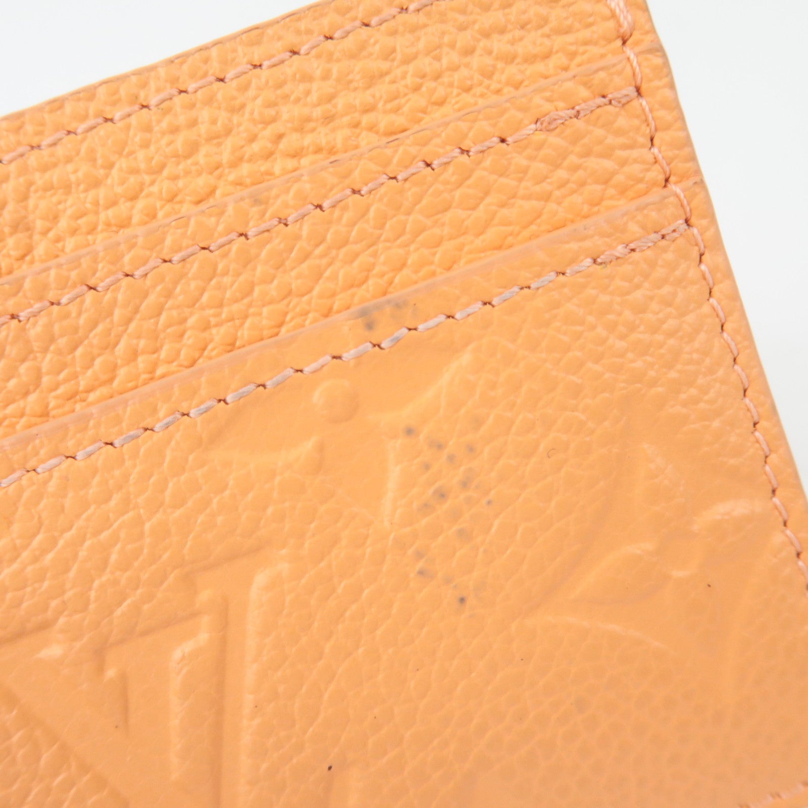 Louis Vuitton Monogram Empreinte Porte Carte LV Charm Card Case Apricot M83586