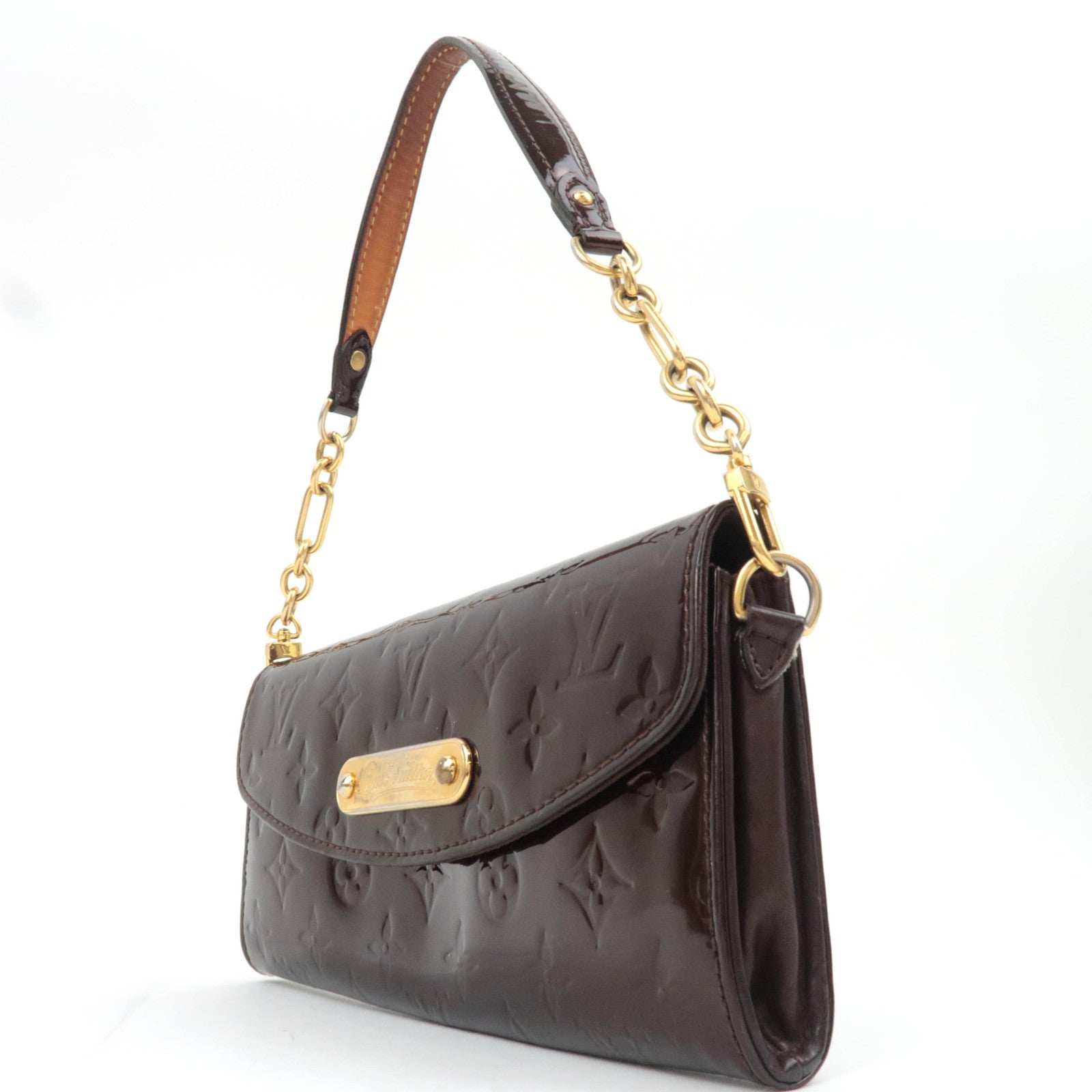 Louis Vuitton Monogram Vernis Sunset Boulevard Handbag Amarant M93542