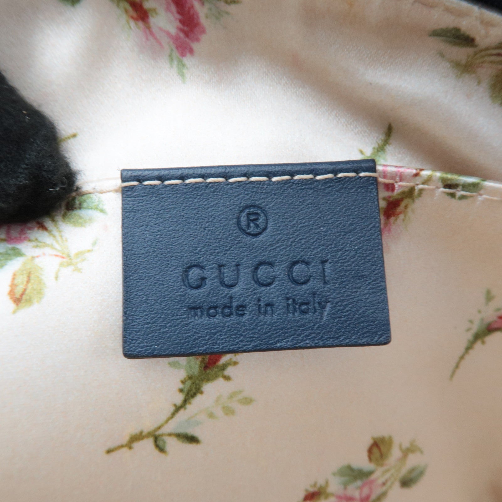 GUCCI GG Marmont Denim Pearl Cosmetic Pouch Blue 476165