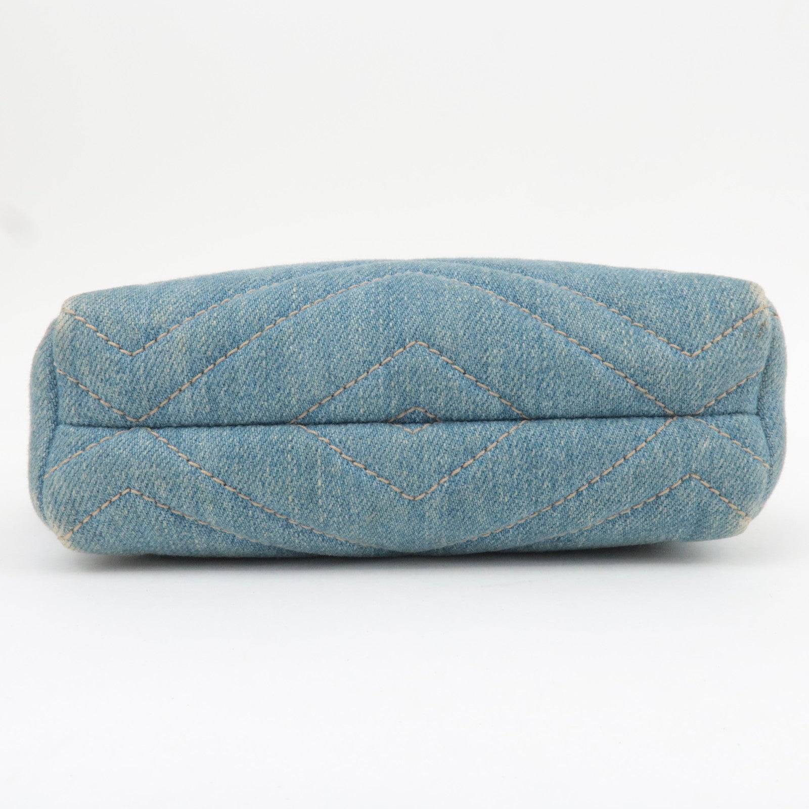 GUCCI GG Marmont Denim Pearl Cosmetic Pouch Blue 476165