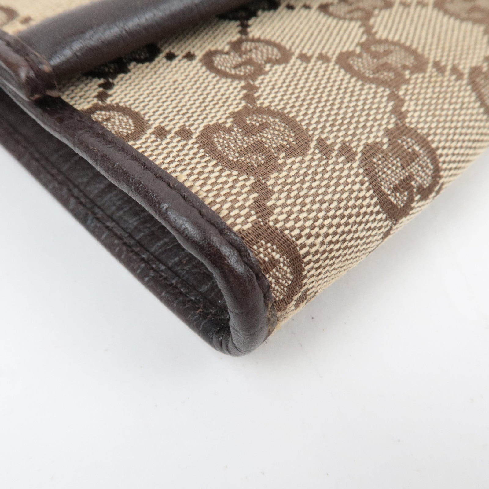 GUCCI Bamboo GG Canvas Shoulder Bag  Brown 117594