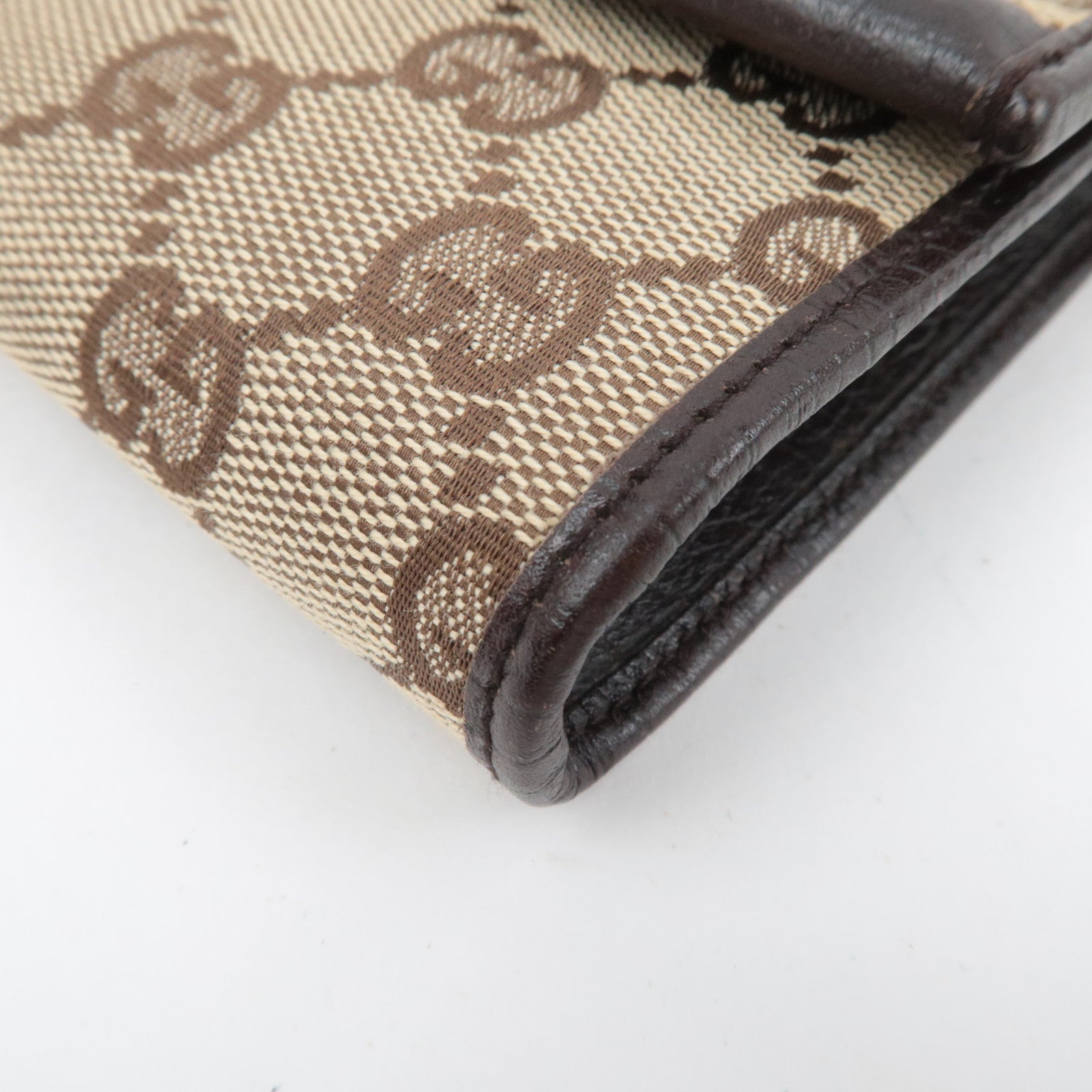 GUCCI Bamboo GG Canvas Shoulder Bag  Brown 117594