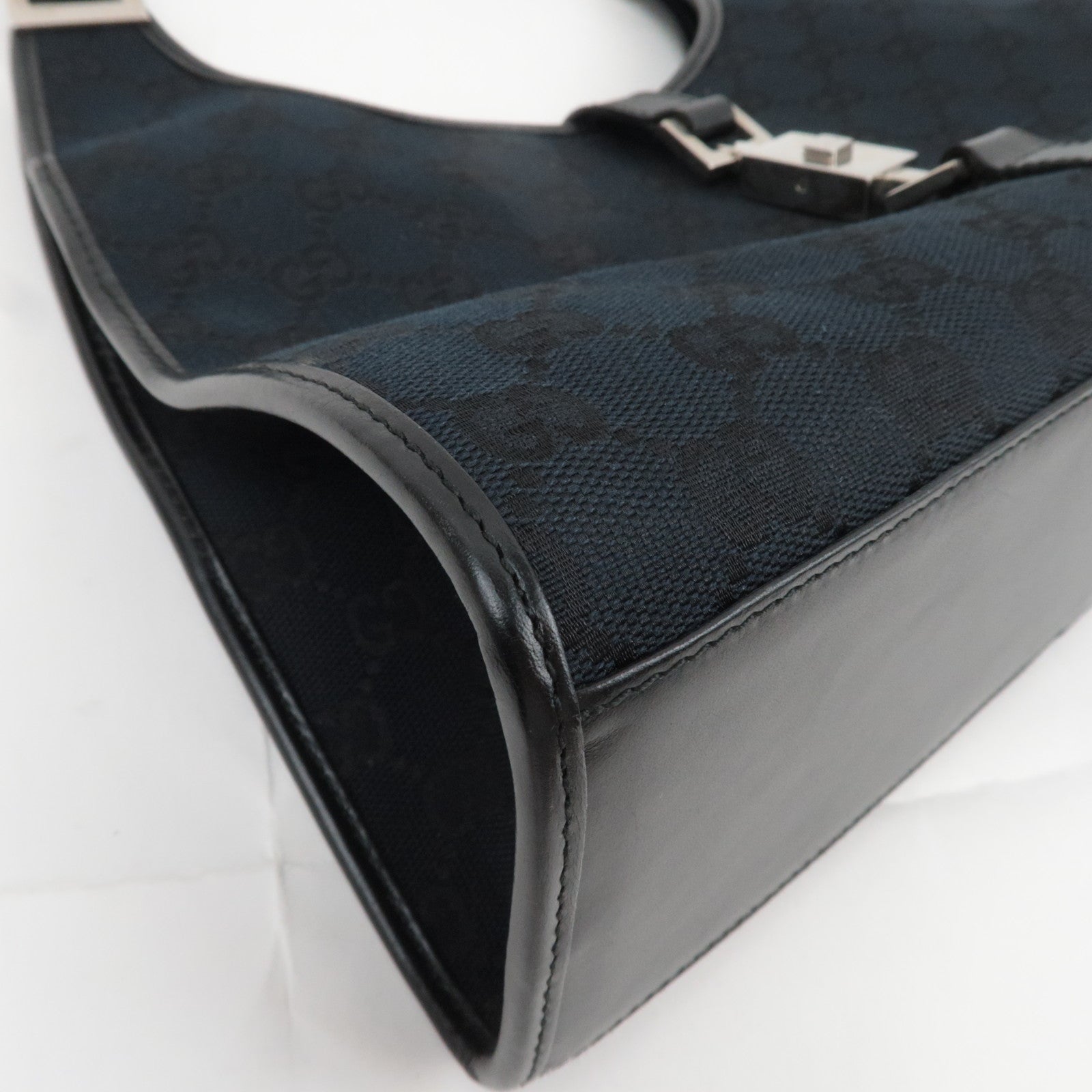 GUCCI Jackie GG Canvas Shoulder Bag Black 002.1067