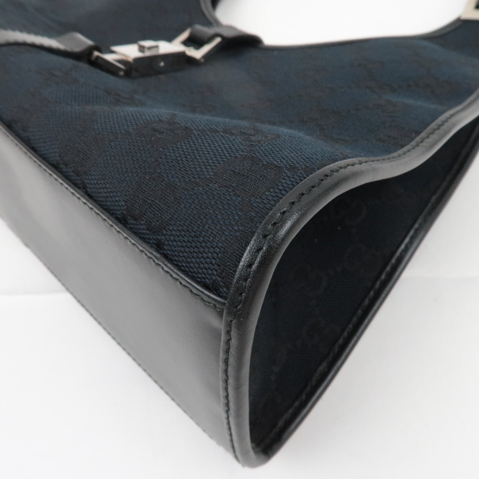 GUCCI Jackie GG Canvas Shoulder Bag Black 002.1067