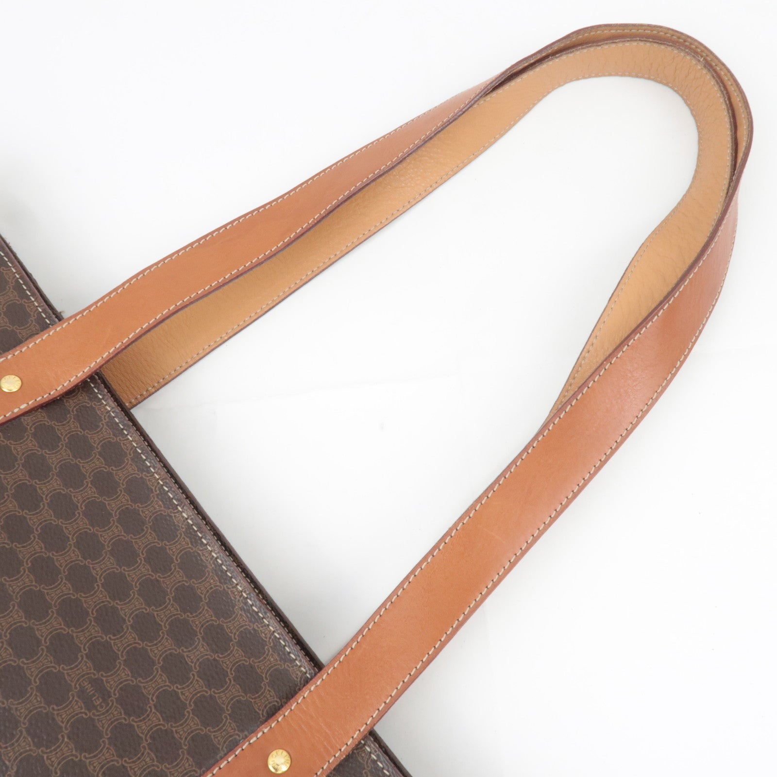 CELINE Macadam PVC Leather Tote Bag Brown