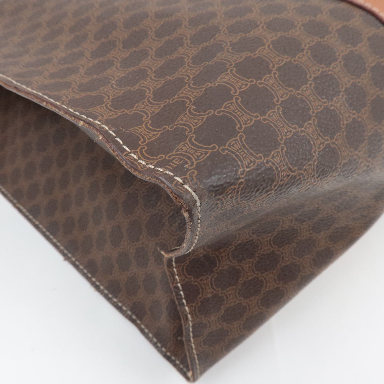 CELINE Macadam PVC Leather Tote Bag Brown