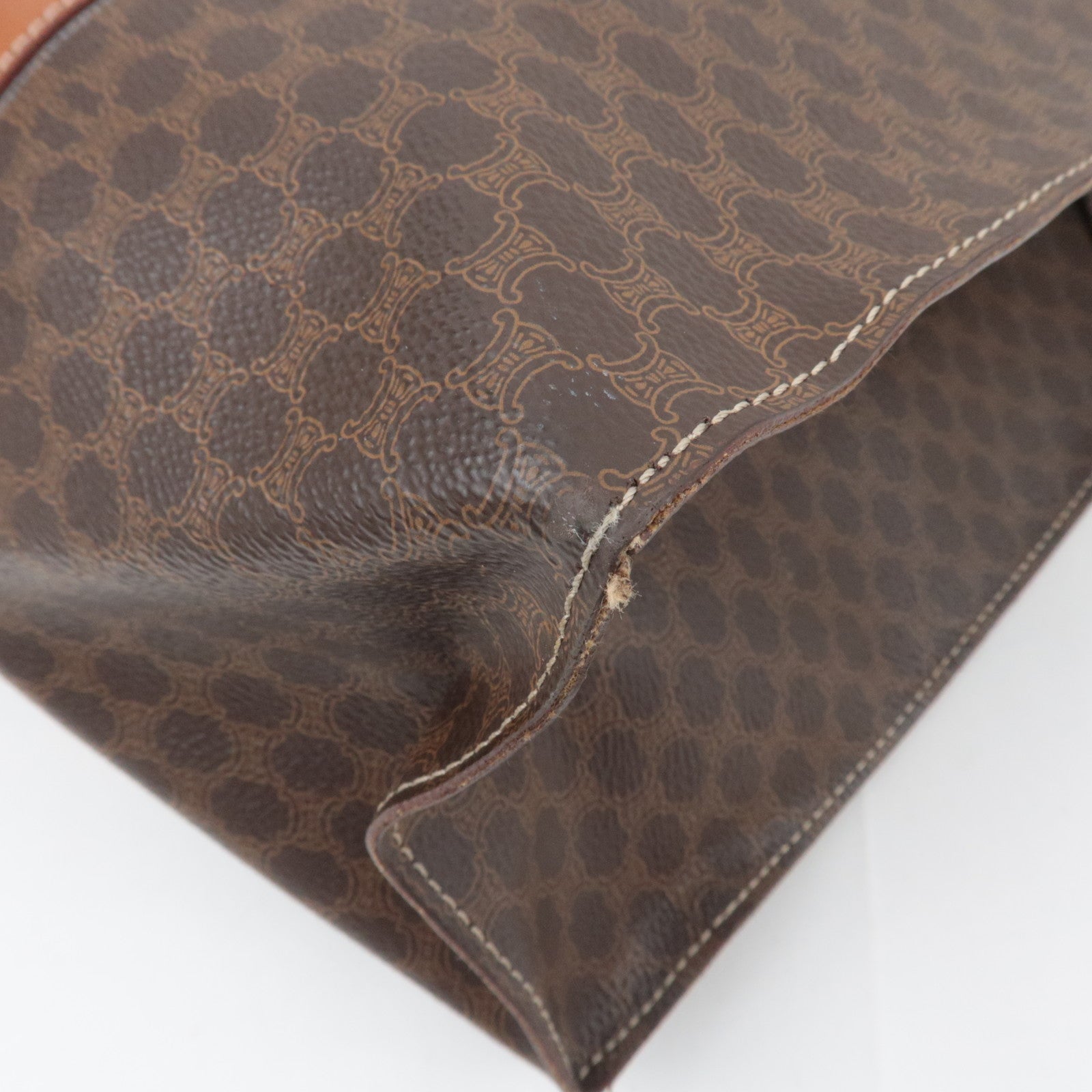 CELINE Macadam PVC Leather Tote Bag Brown