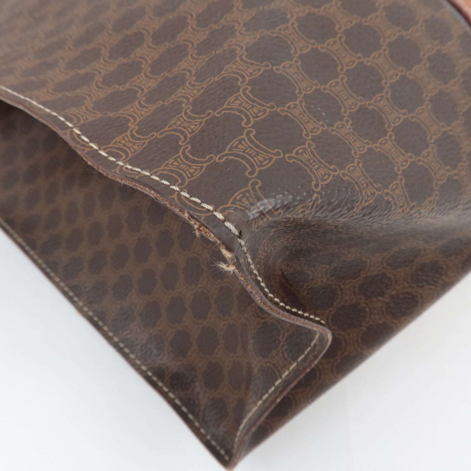 CELINE Macadam PVC Leather Tote Bag Brown