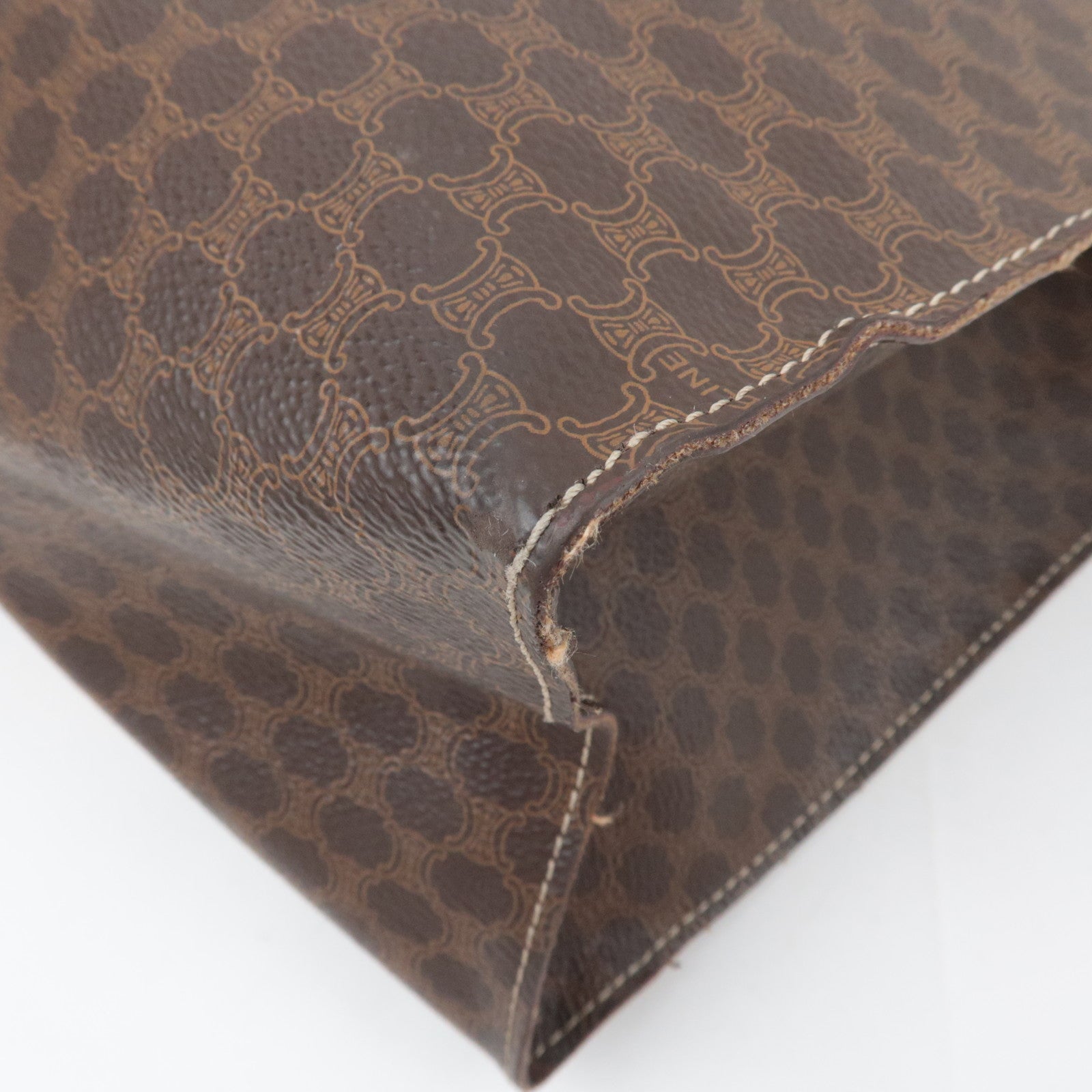 CELINE Macadam PVC Leather Tote Bag Brown